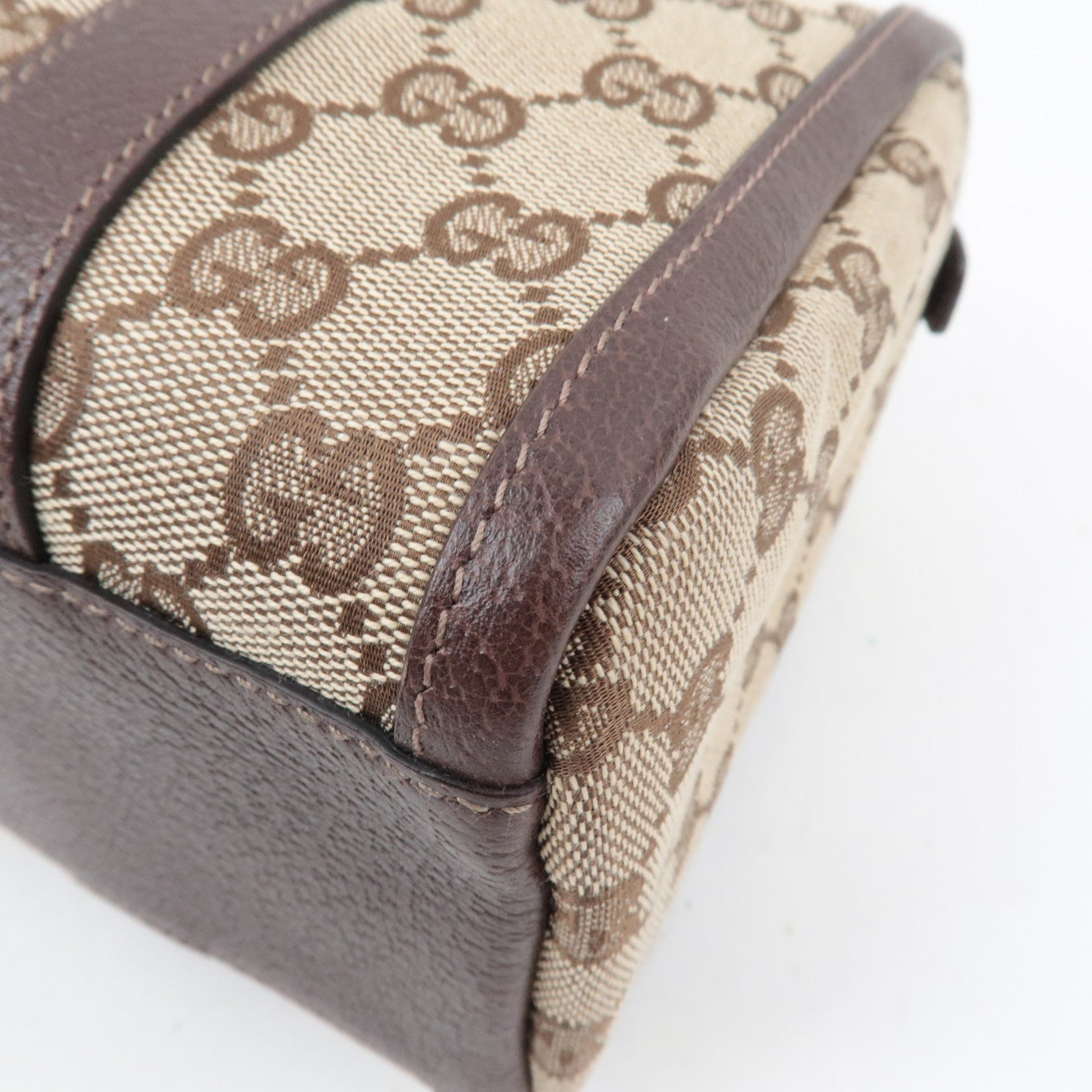 GUCCI Abby GG Canvas Leather Shoulder Bag Beige 130942