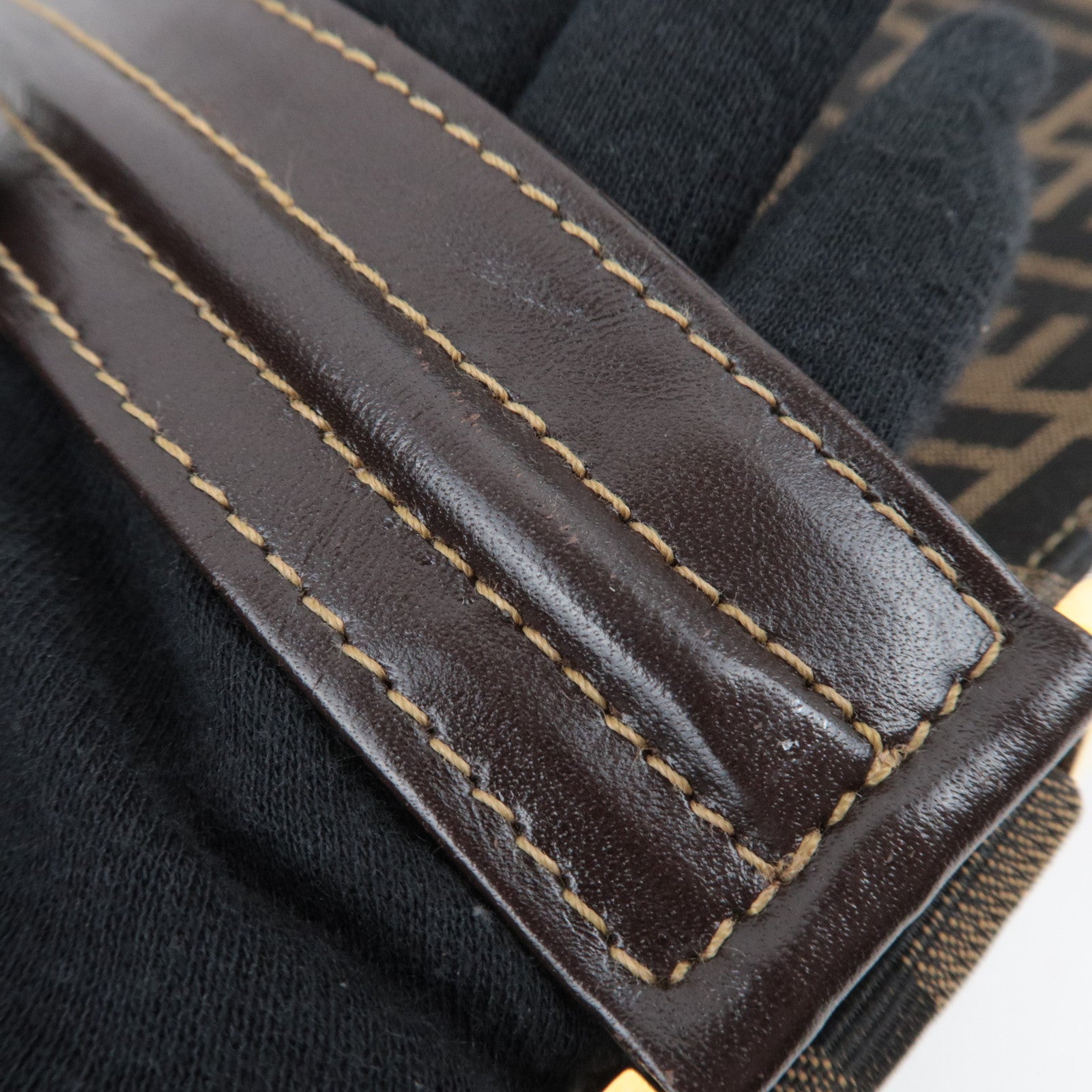 FENDI Zucca Canvas Leather Shoulder Bag Brown 15222