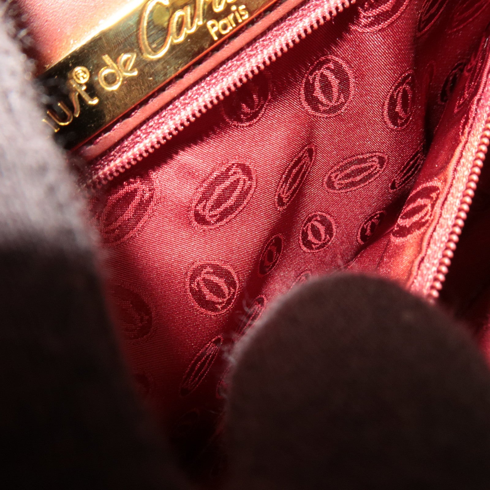 Cartier Must Line 2Way Leather Shoulder Bag Bordeaux