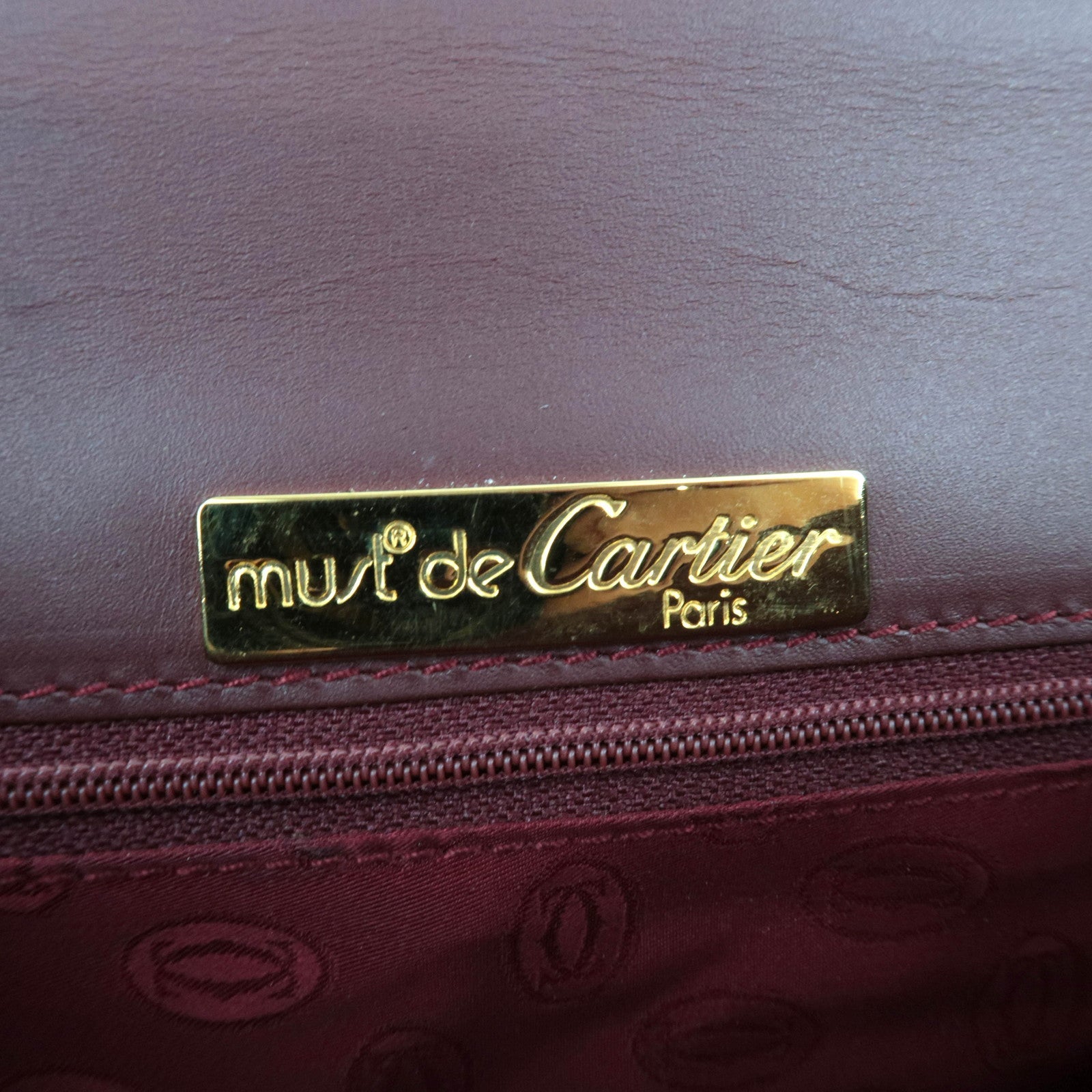 Cartier Must Line 2Way Leather Shoulder Bag Bordeaux