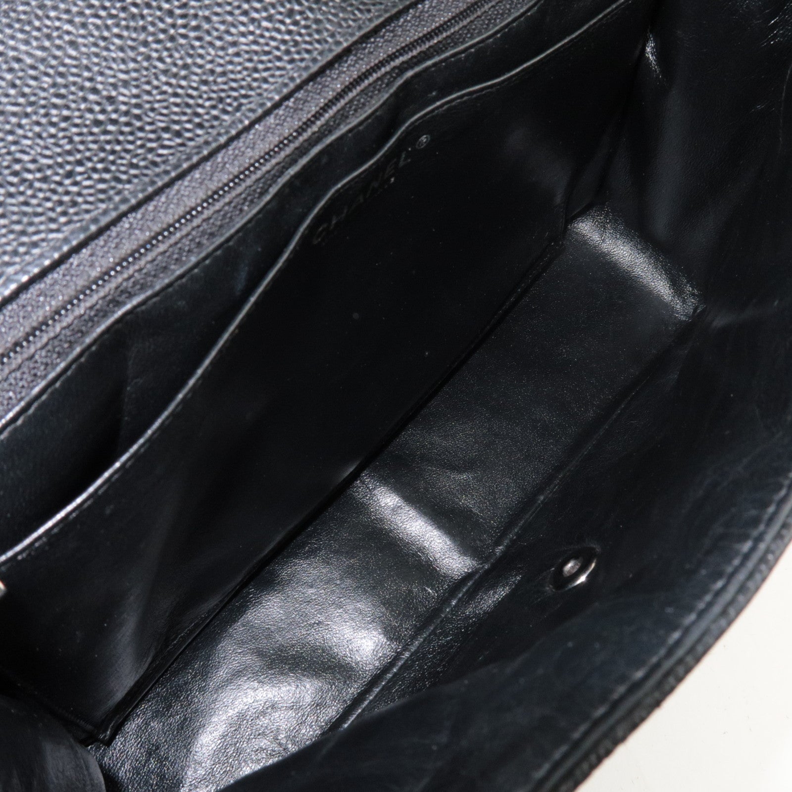 CHANEL Jumbo Matelasse 30 Caviarskin Black Silver HDW