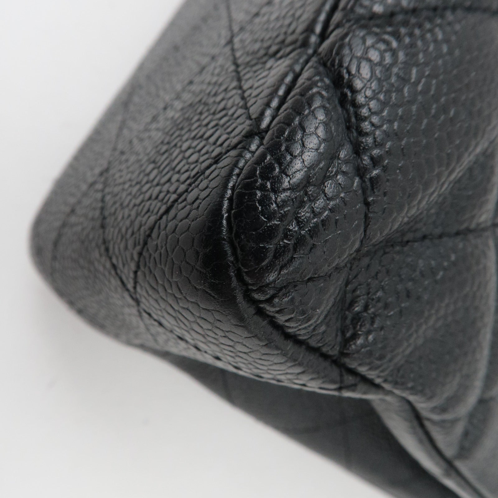 CHANEL Jumbo Matelasse 30 Caviarskin Black Silver HDW