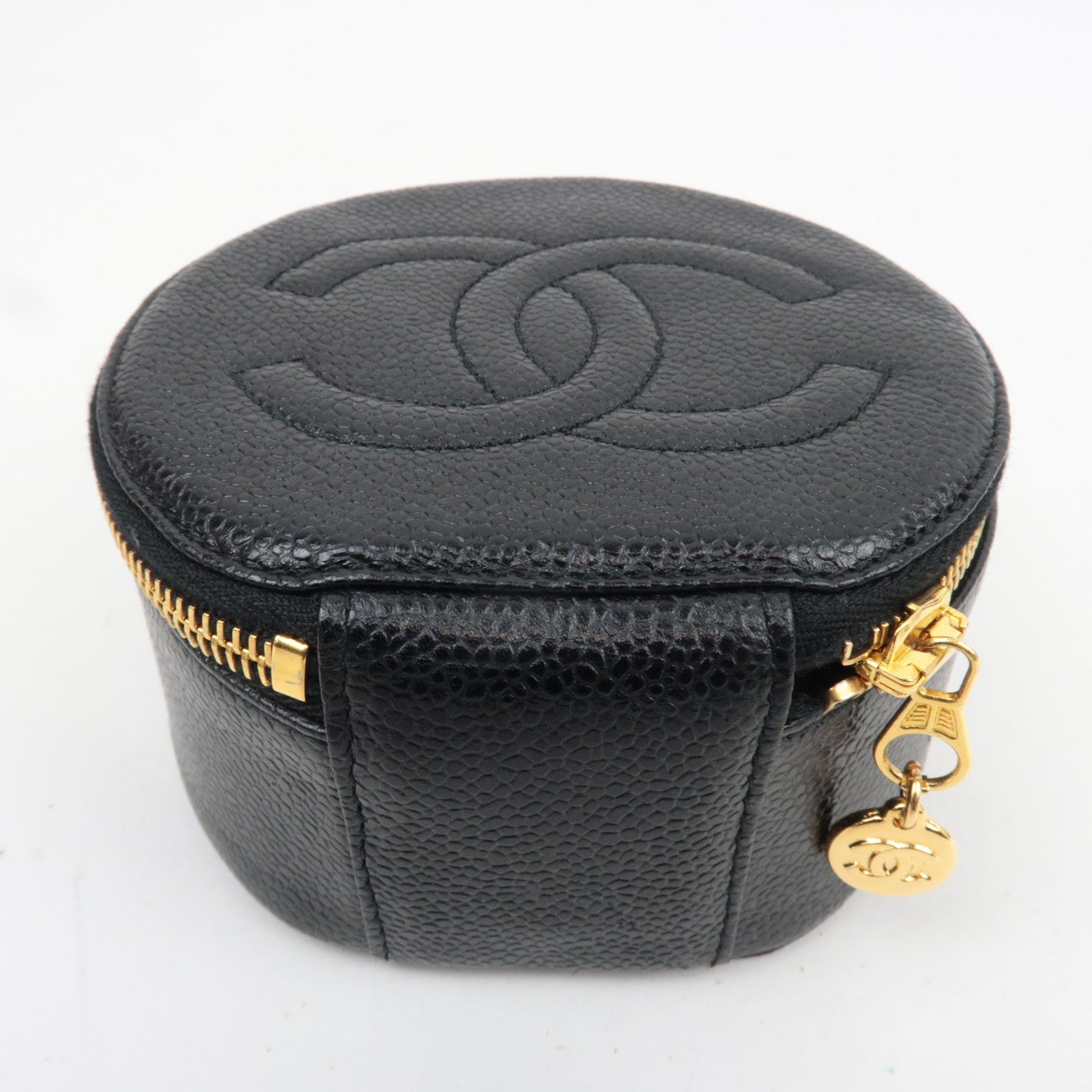 CHANEL Cocomark Jewelry Case Caviar Skin Black Gold HDW 3537253