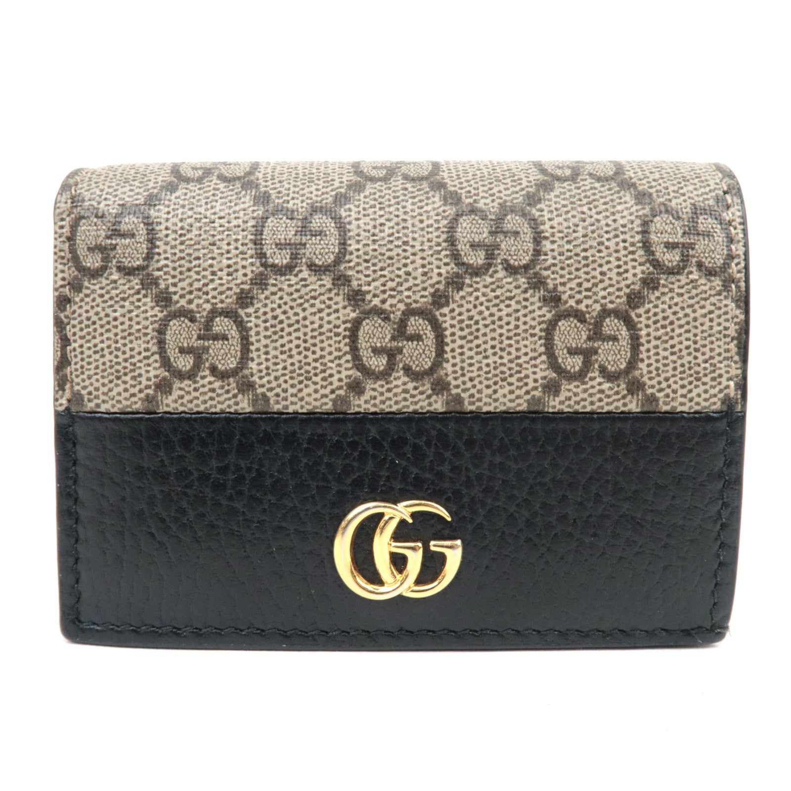 GUCCI GG Marmont Bifold Wallet Beige Black 65861085353