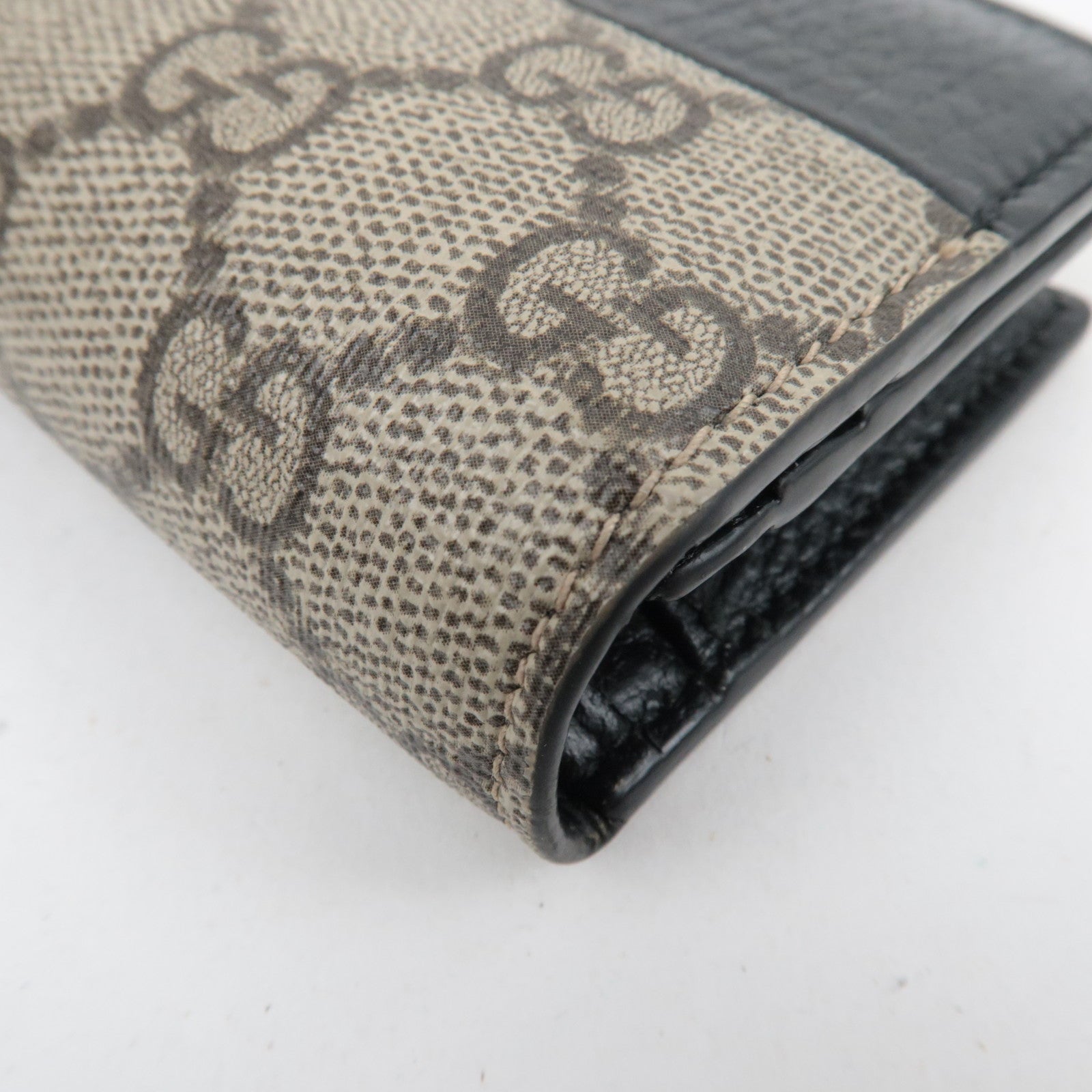 GUCCI GG Marmont Bifold Wallet Beige Black 658610