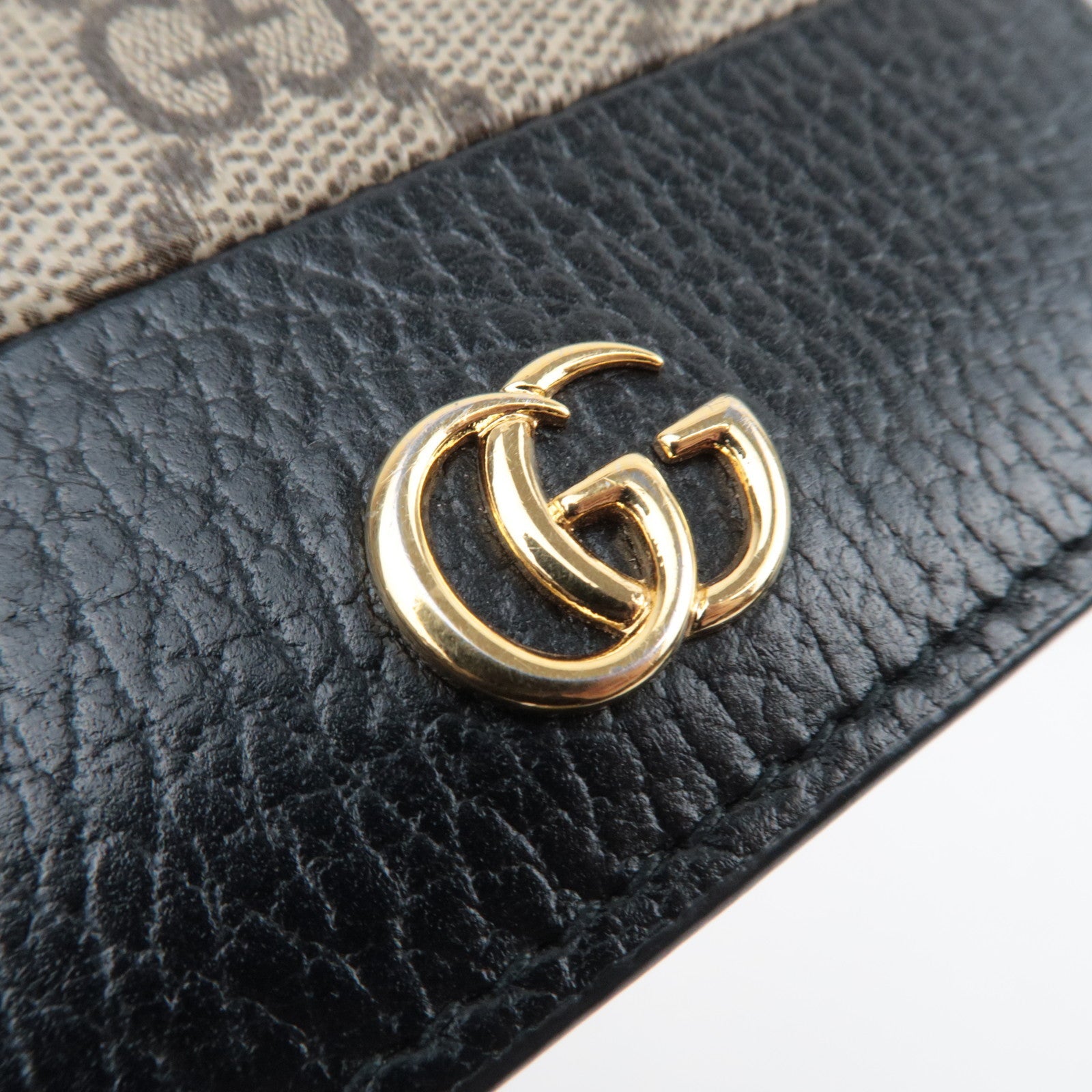 GUCCI GG Marmont Bifold Wallet Beige Black 658610
