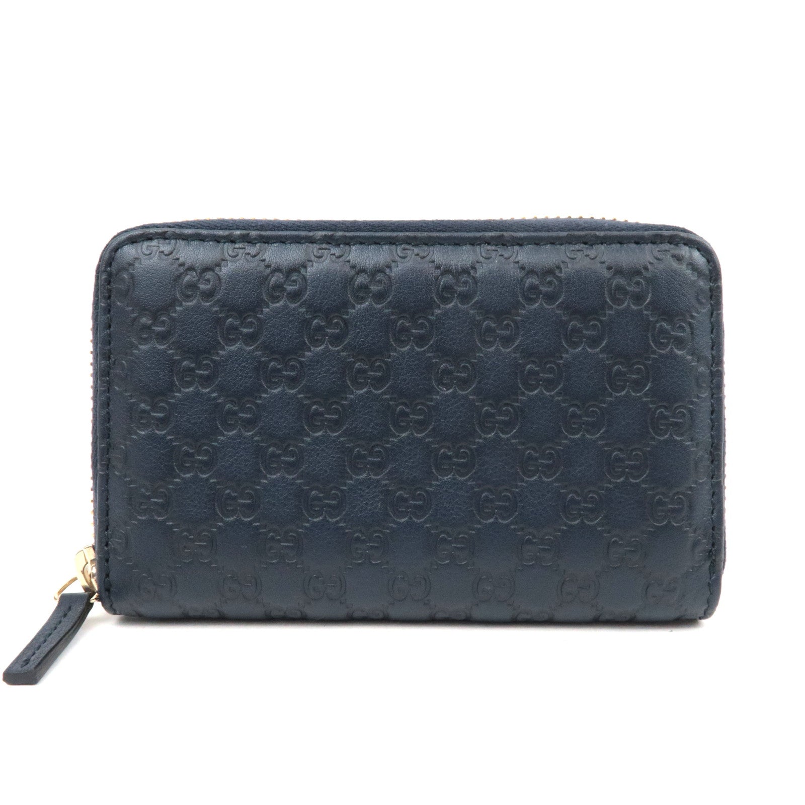 GUCCI Micro Guccissima Leather Coin Case Navy 25545285364