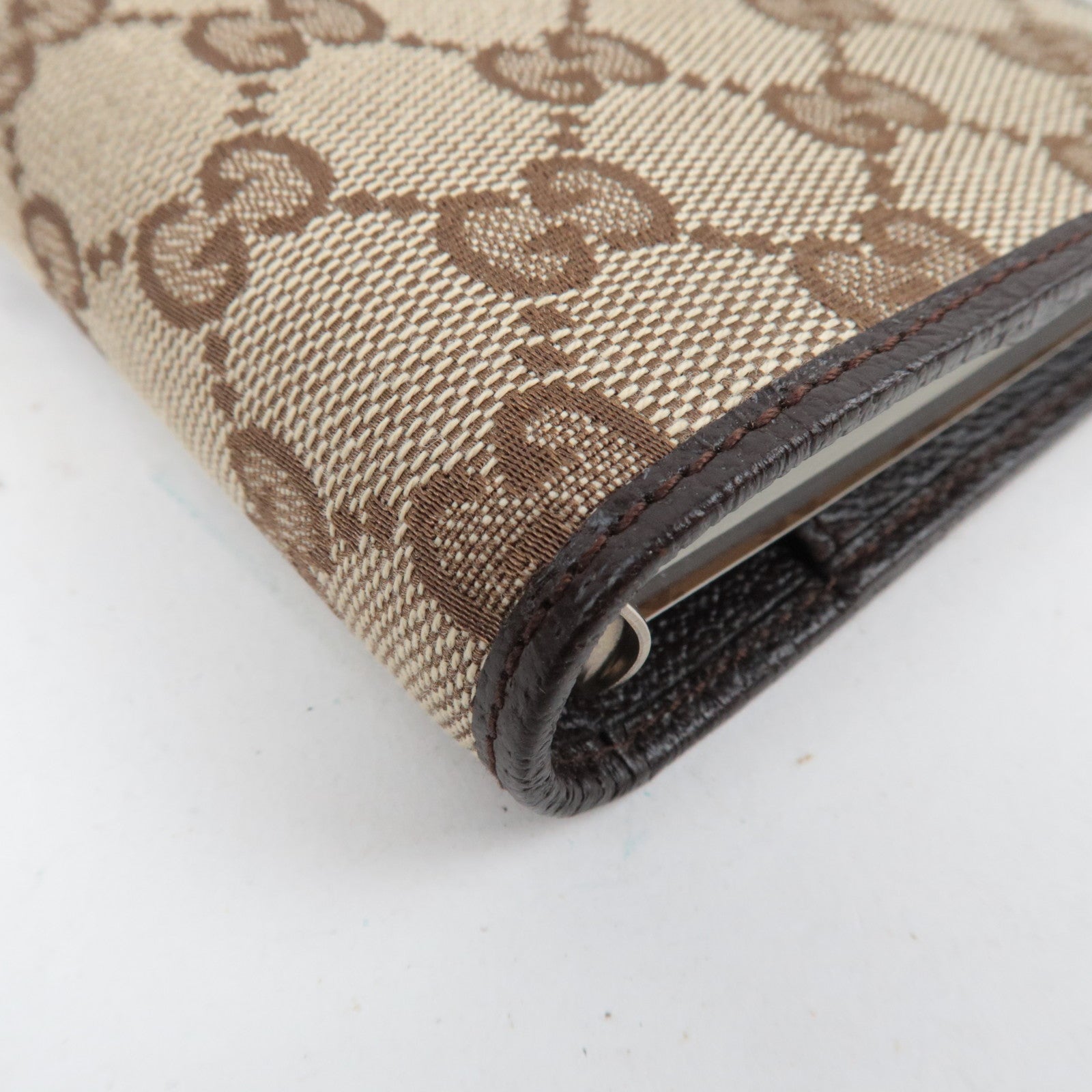 GUCCI Planner Cover GG Canvas Leather Beige 115240