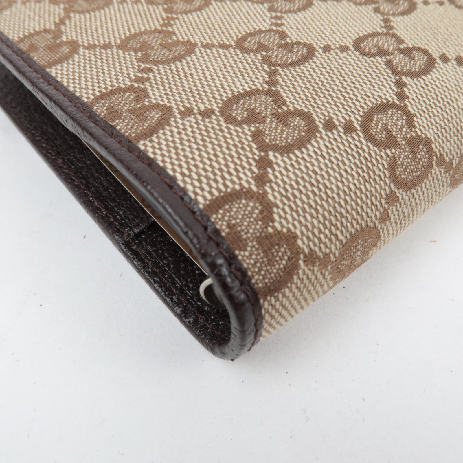 GUCCI Planner Cover GG Canvas Leather Beige 115240
