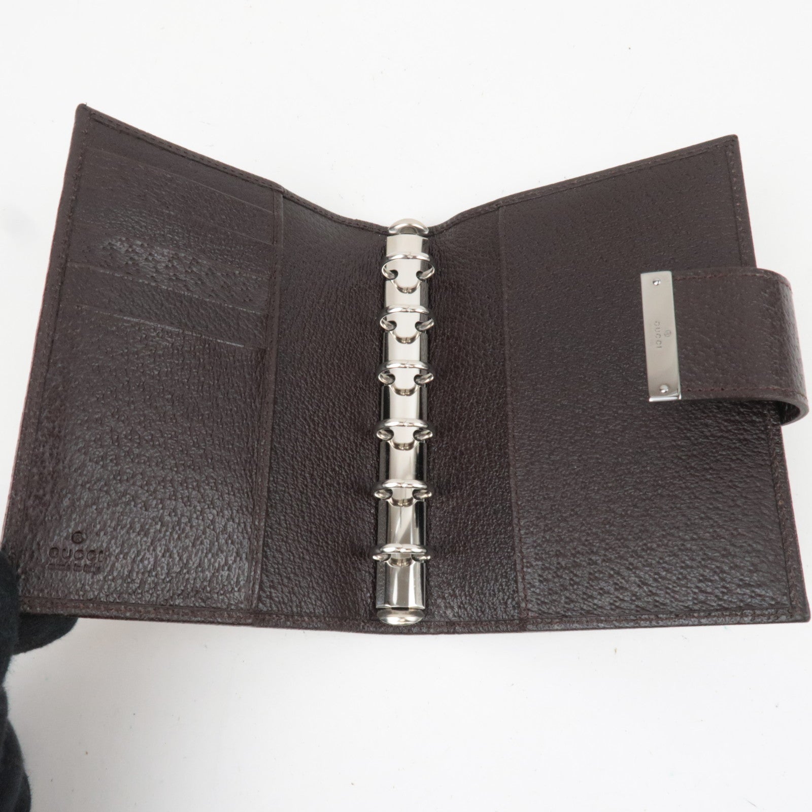 GUCCI Planner Cover GG Canvas Leather Beige 115240