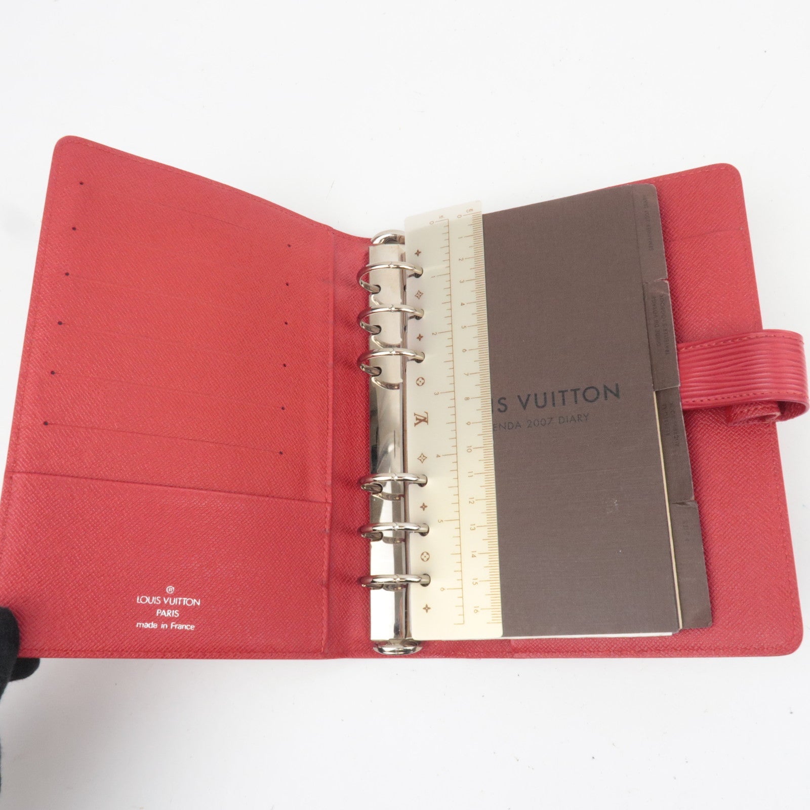 Louis Vuitton Epi Agenda MM Planner Cover Castilian Red R20047