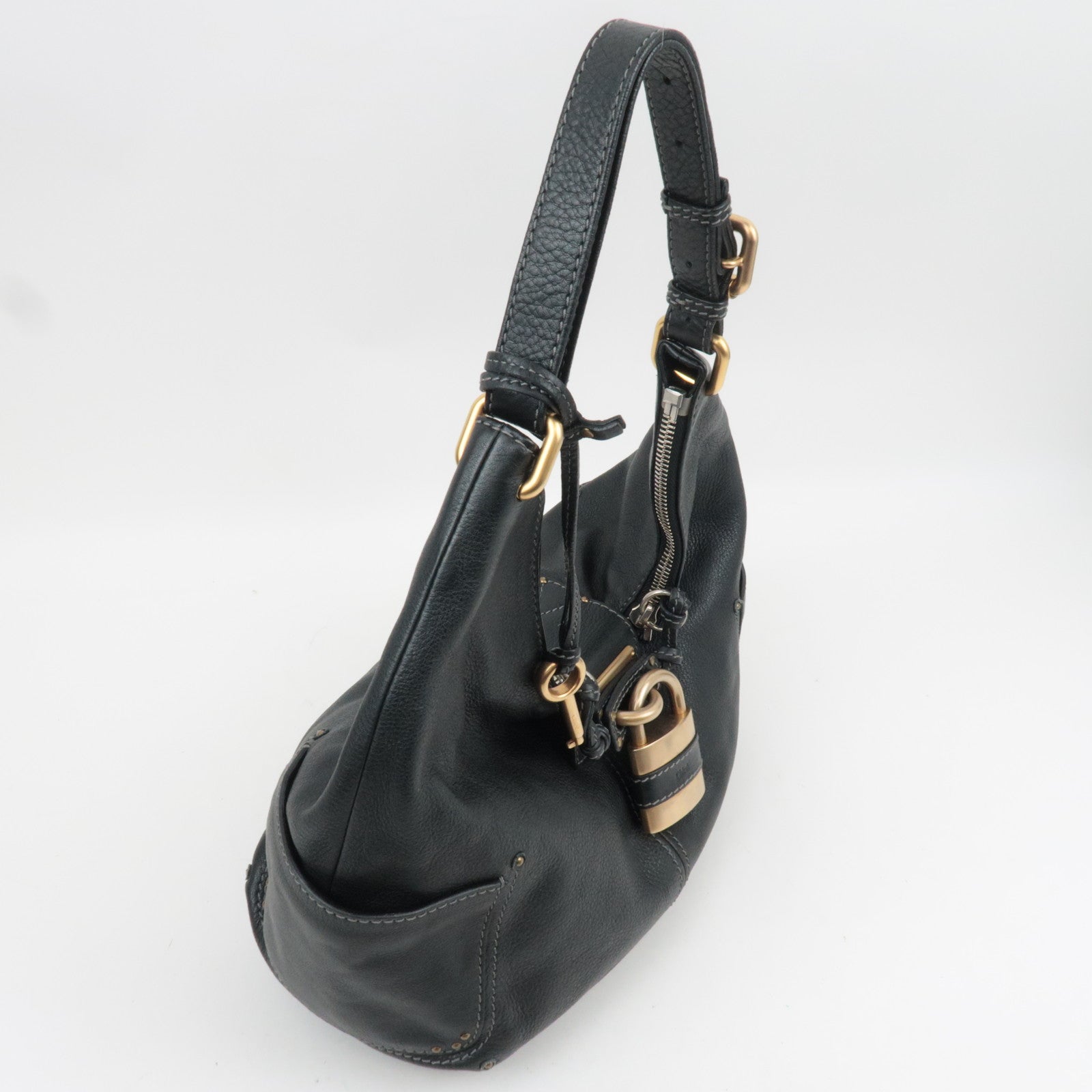 Chloe Paddington Shoulder Bag Leather Black *Key Lock