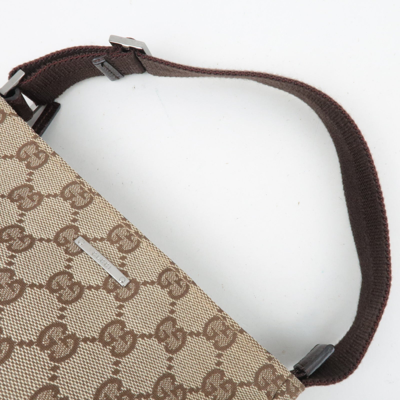 GUCCI Canvas Leather Small Shoulder Bag GG Beige 106644