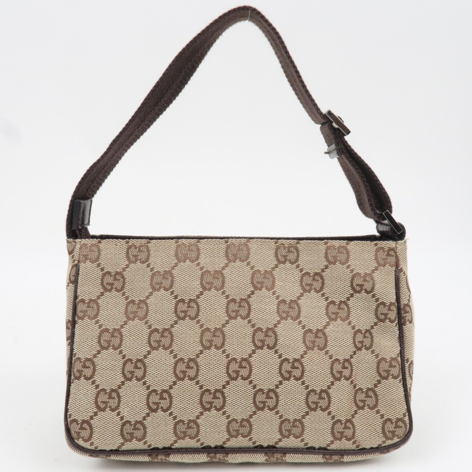 GUCCI Canvas Leather Small Shoulder Bag GG Beige 106644