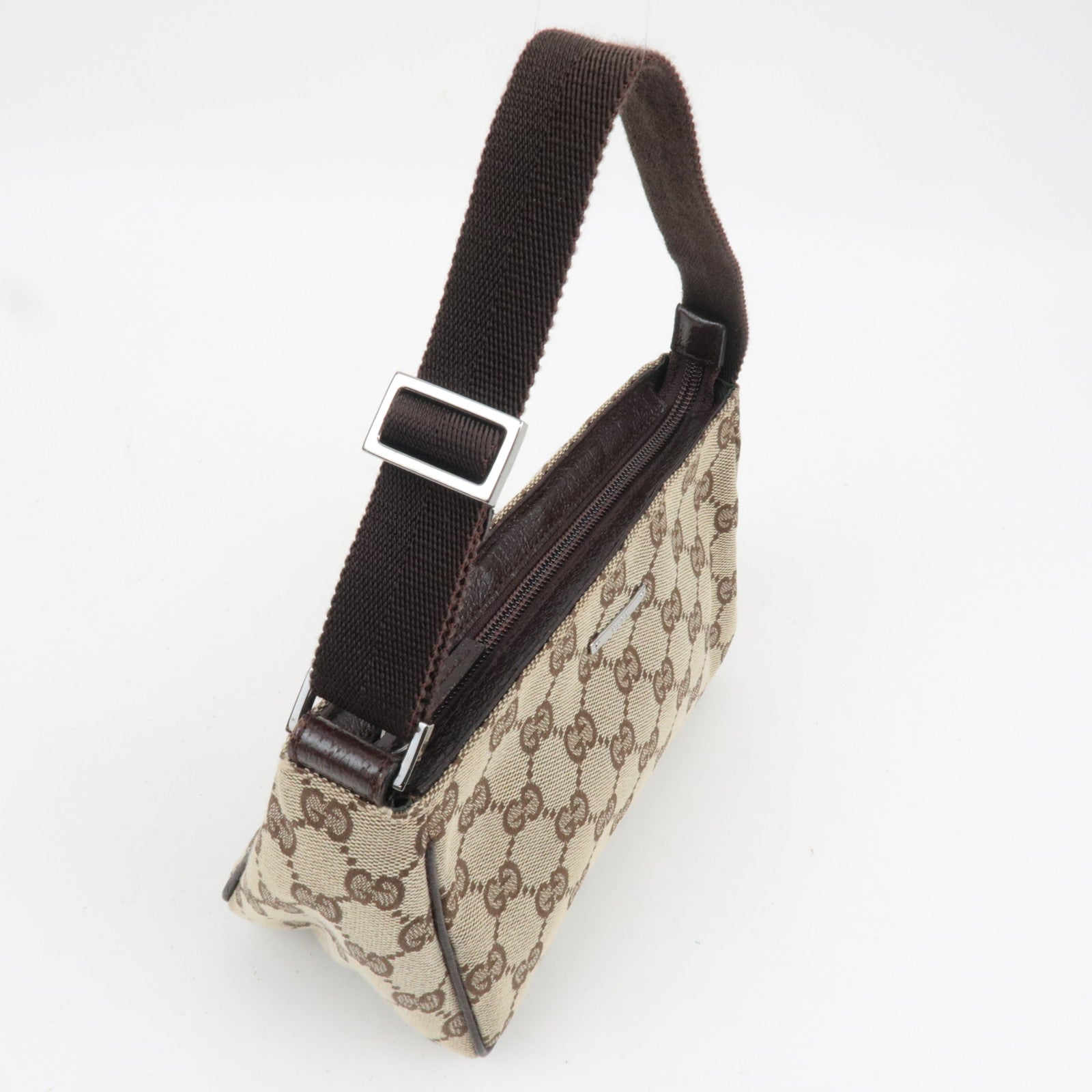 GUCCI Canvas Leather Small Shoulder Bag GG Beige 106644