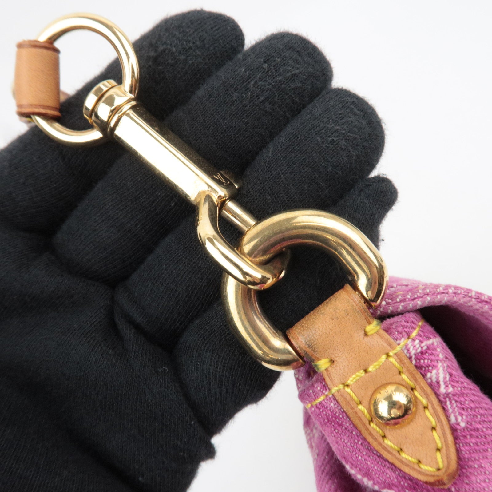 Louis Vuitton Monogram Denim Mini Pleaty Bag Pink M95216