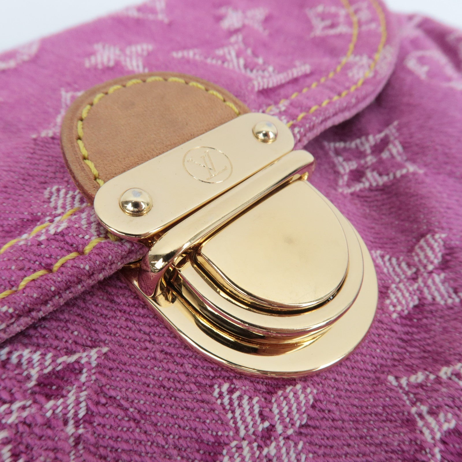 Louis Vuitton Monogram Denim Mini Pleaty Bag Pink M95216