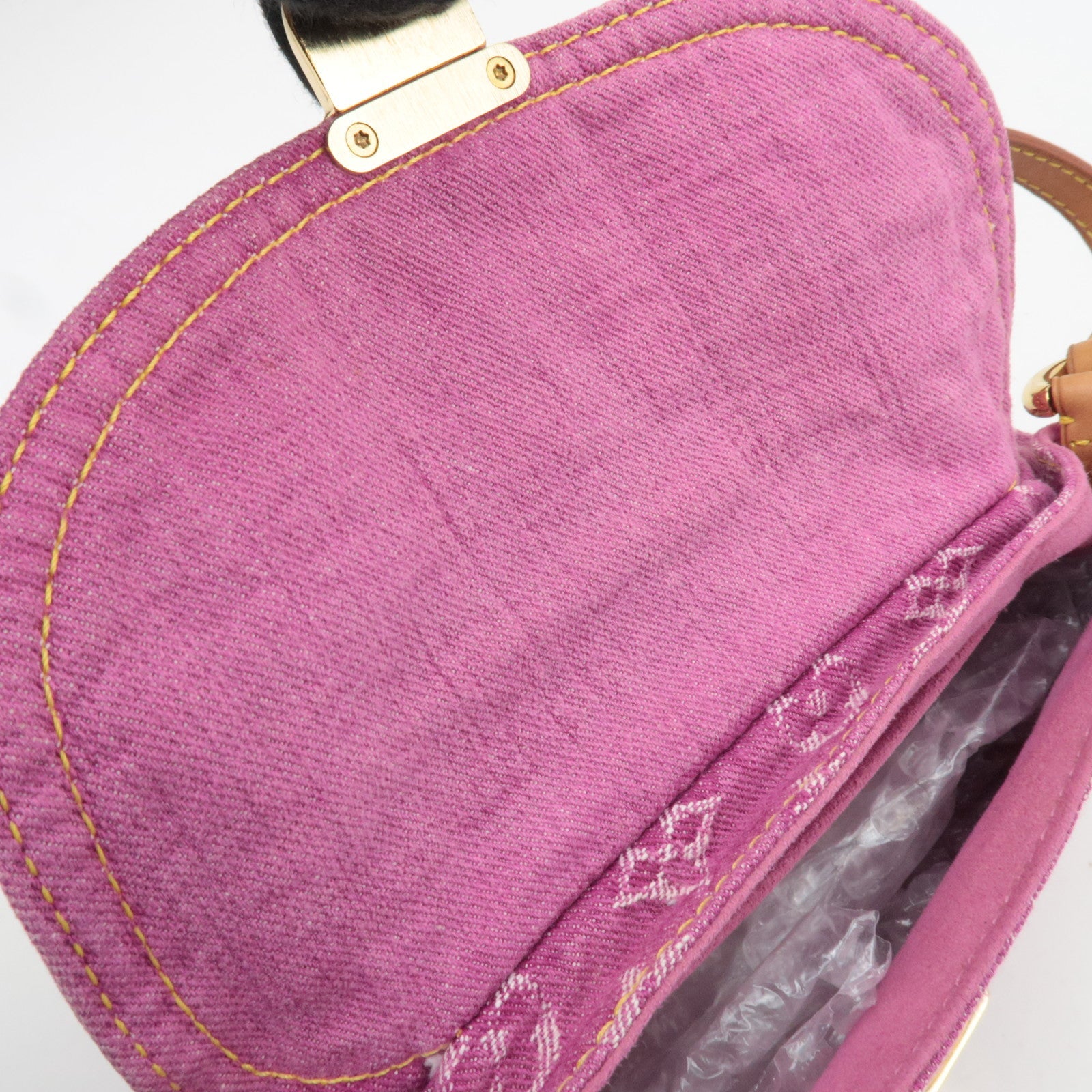 Louis Vuitton Monogram Denim Mini Pleaty Bag Pink M95216