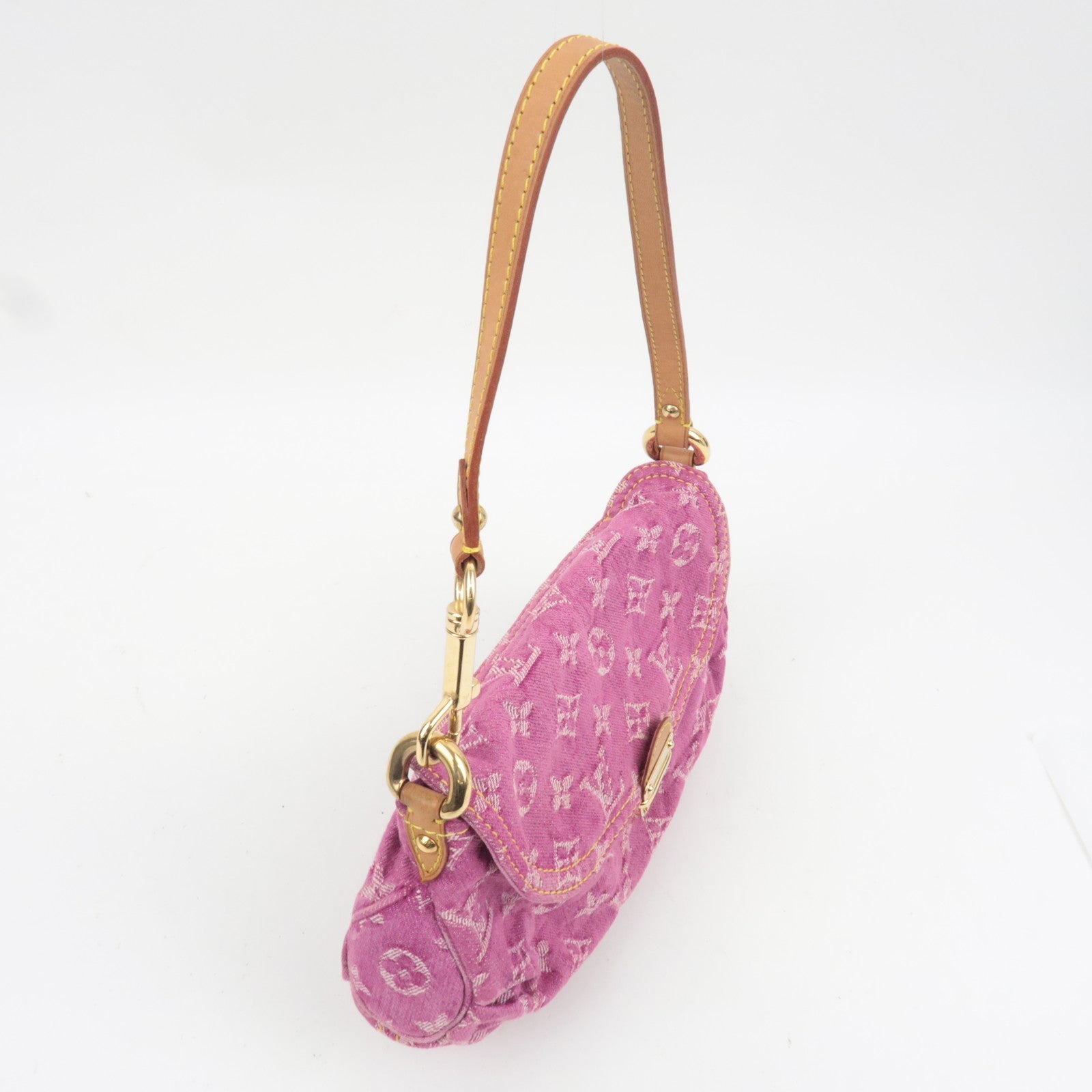Louis Vuitton Monogram Denim Mini Pleaty Bag Pink M95216