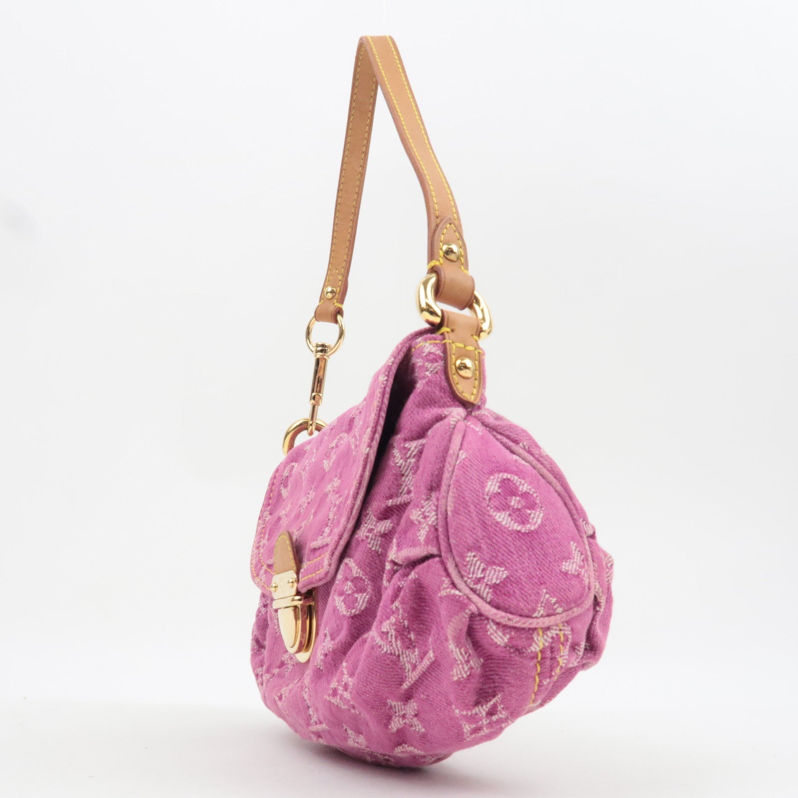 Louis Vuitton Monogram Denim Mini Pleaty Bag Pink M95216