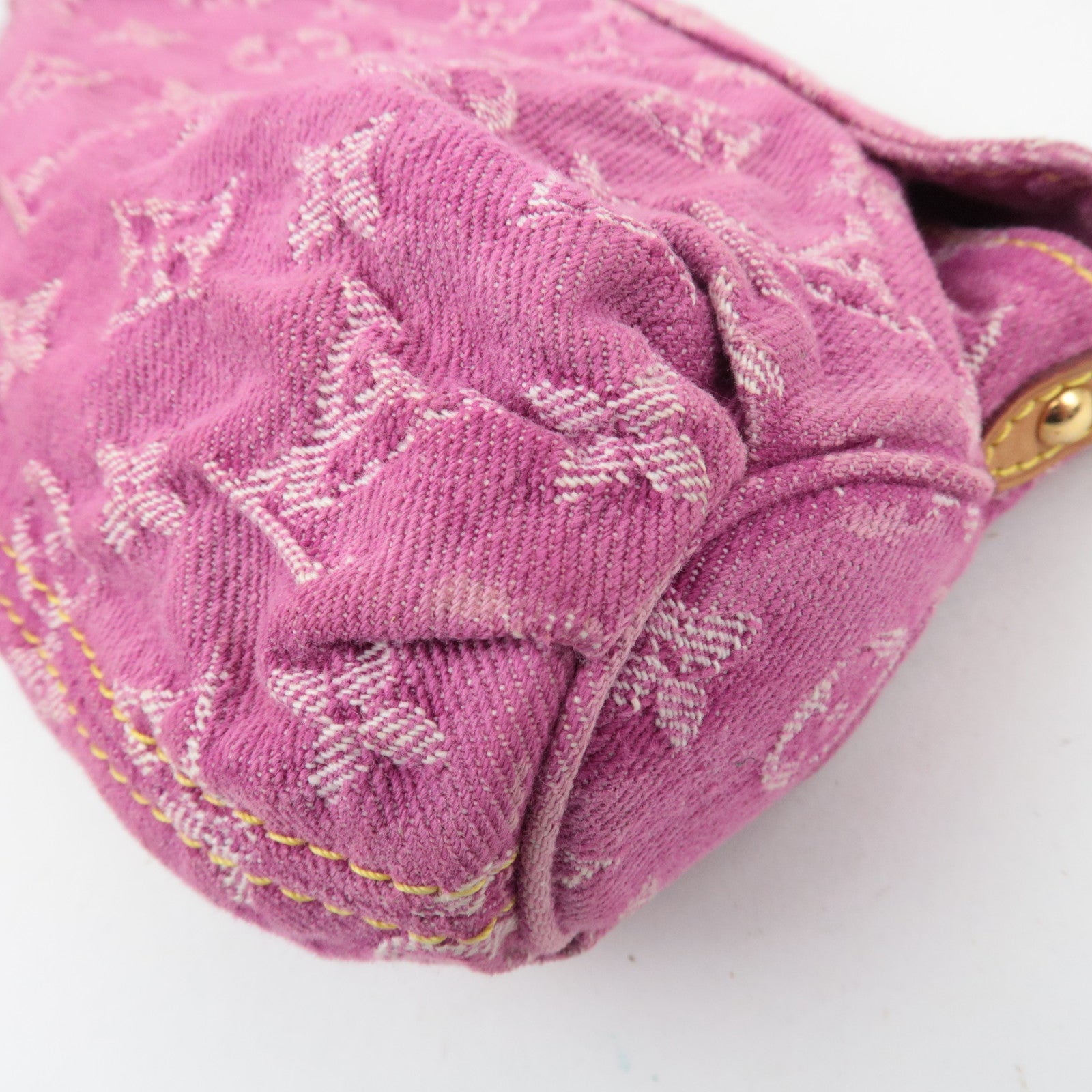 Louis Vuitton Monogram Denim Mini Pleaty Bag Pink M95216