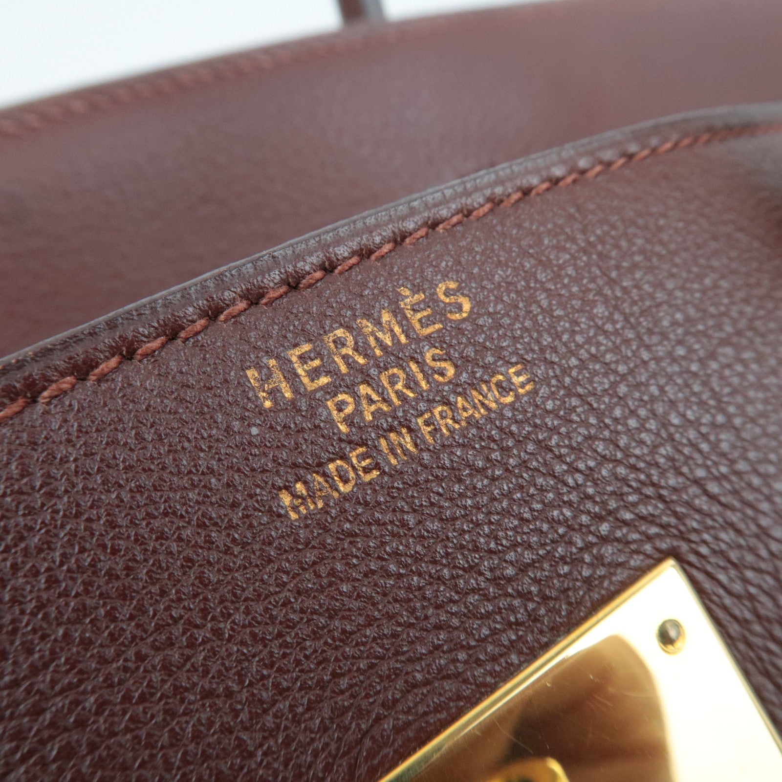 HERMES Birkin 35 Ardennes Brown □A Stamp (1997)
