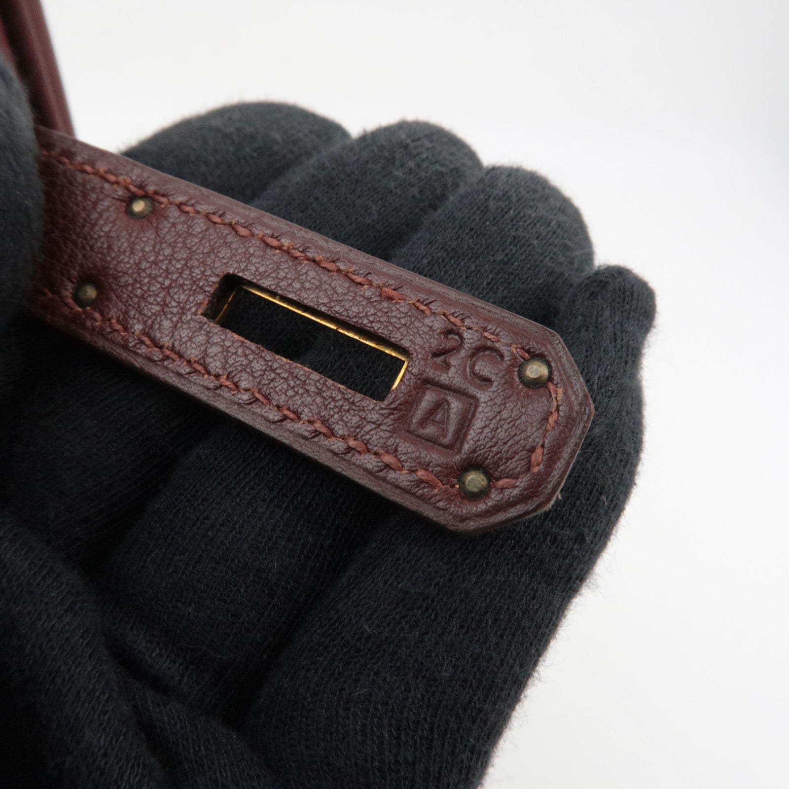 HERMES Birkin 35 Ardennes Brown □A Stamp (1997)