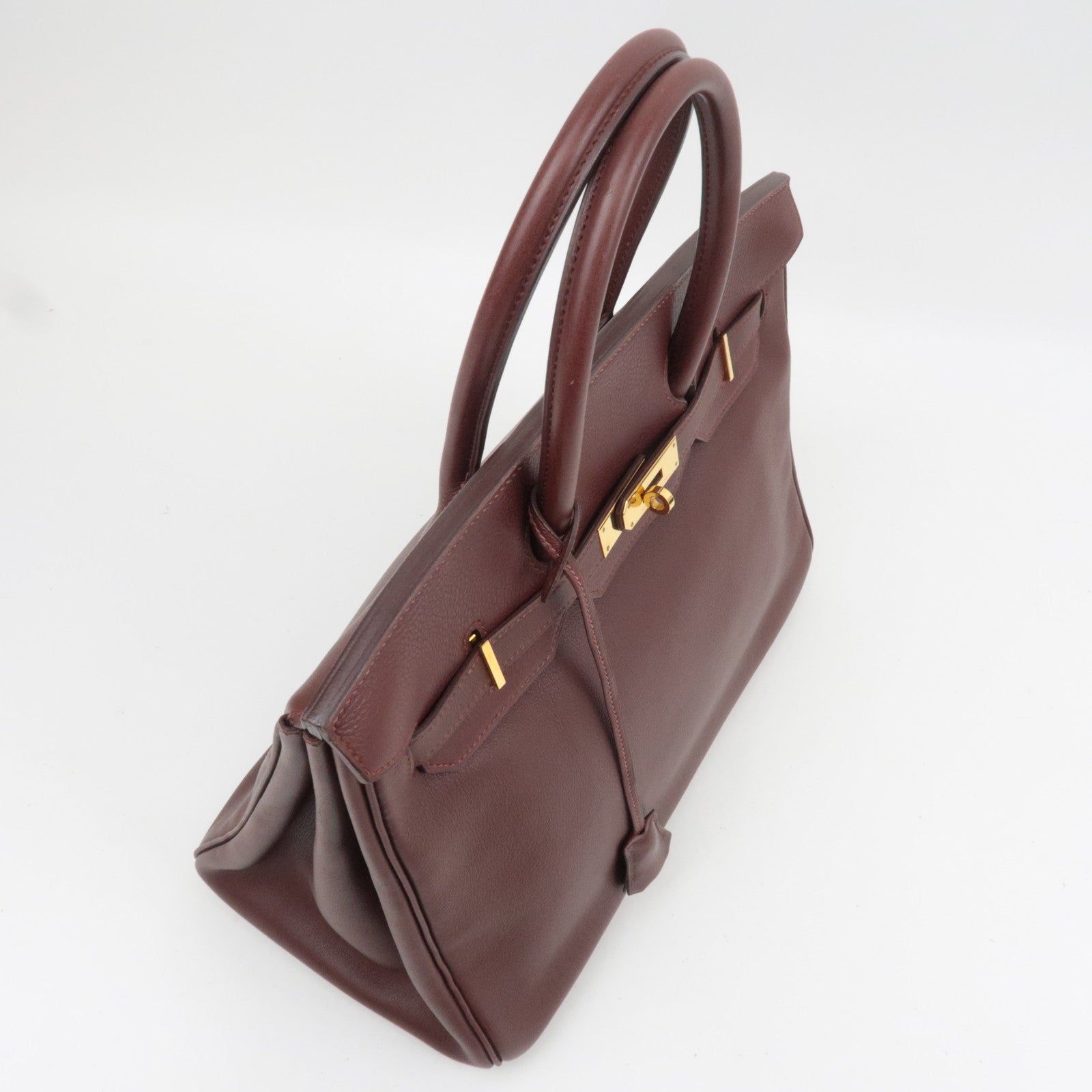 HERMES Birkin 35 Ardennes Brown □A Stamp (1997)