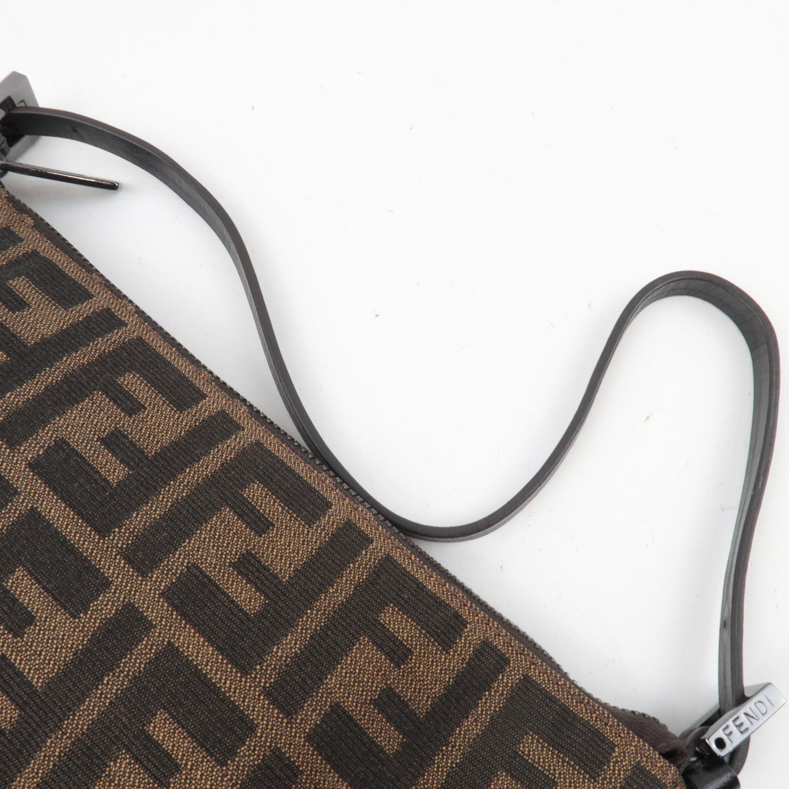 FENDI Zucca Canvas Leather Shoulder Bag 8BR133