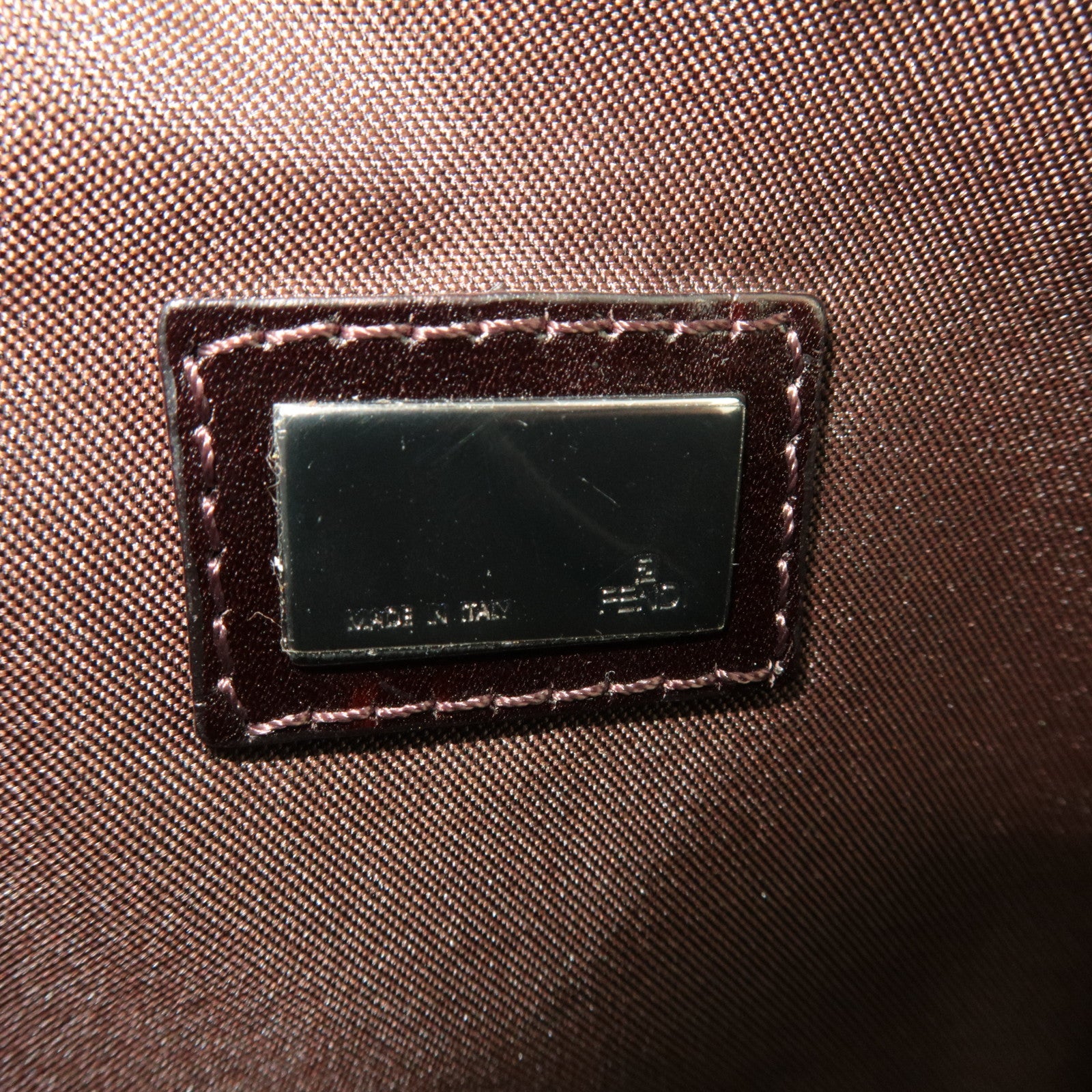 FENDI Zucca Canvas Leather Shoulder Bag 8BR133