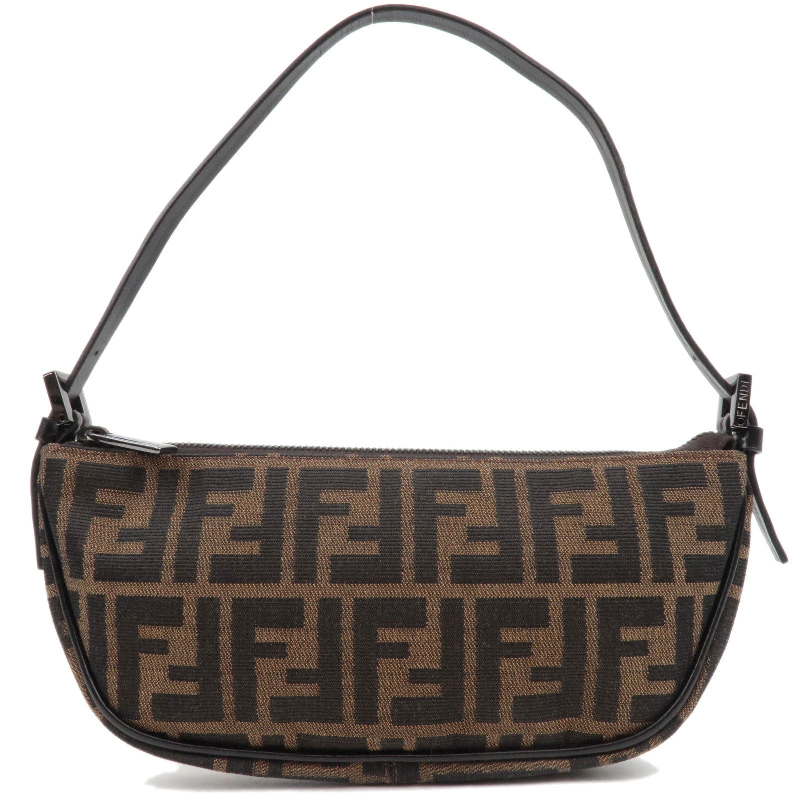 FENDI Zucca Canvas Leather Shoulder Bag 8BR13385400