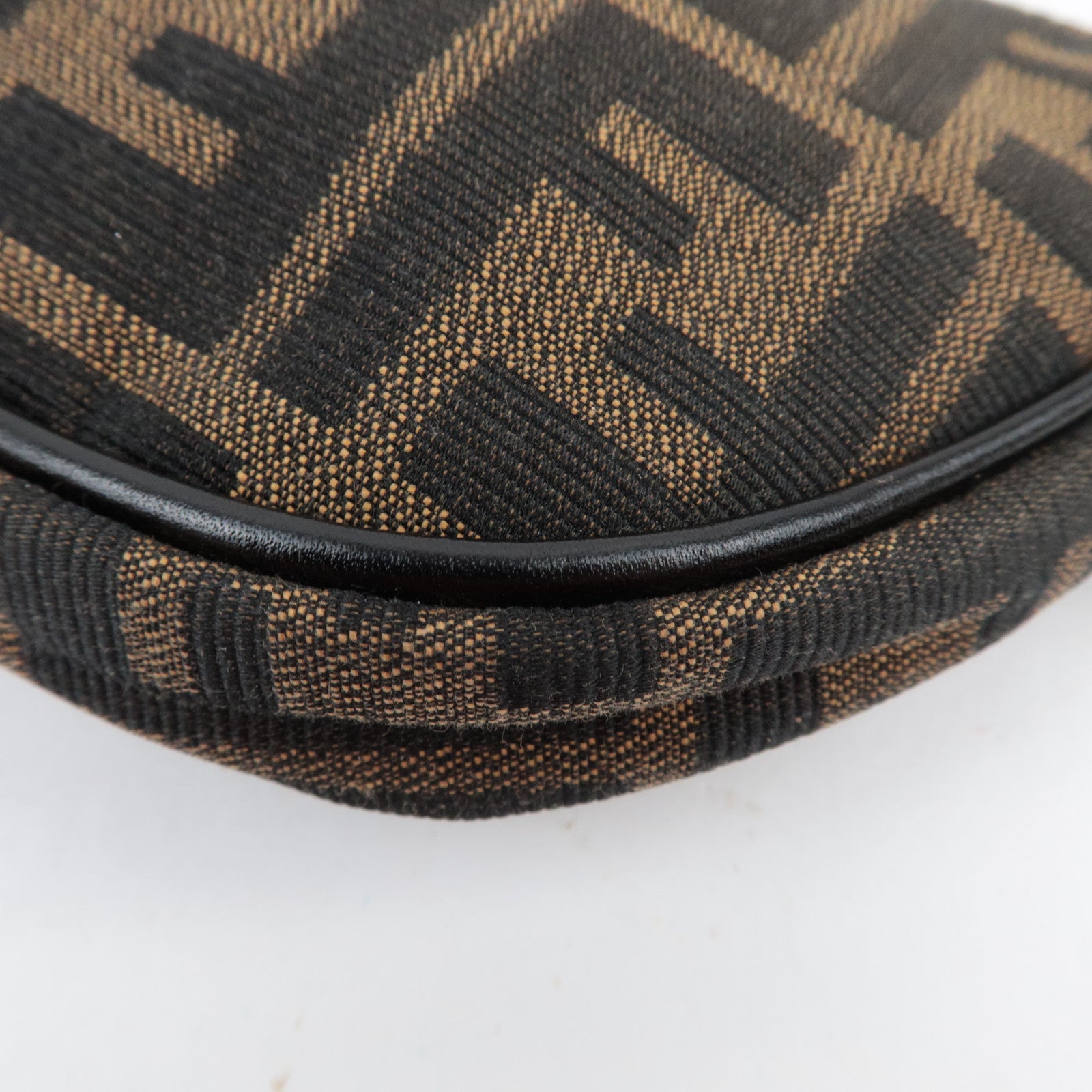 FENDI Zucca Canvas Leather Shoulder Bag 8BR133