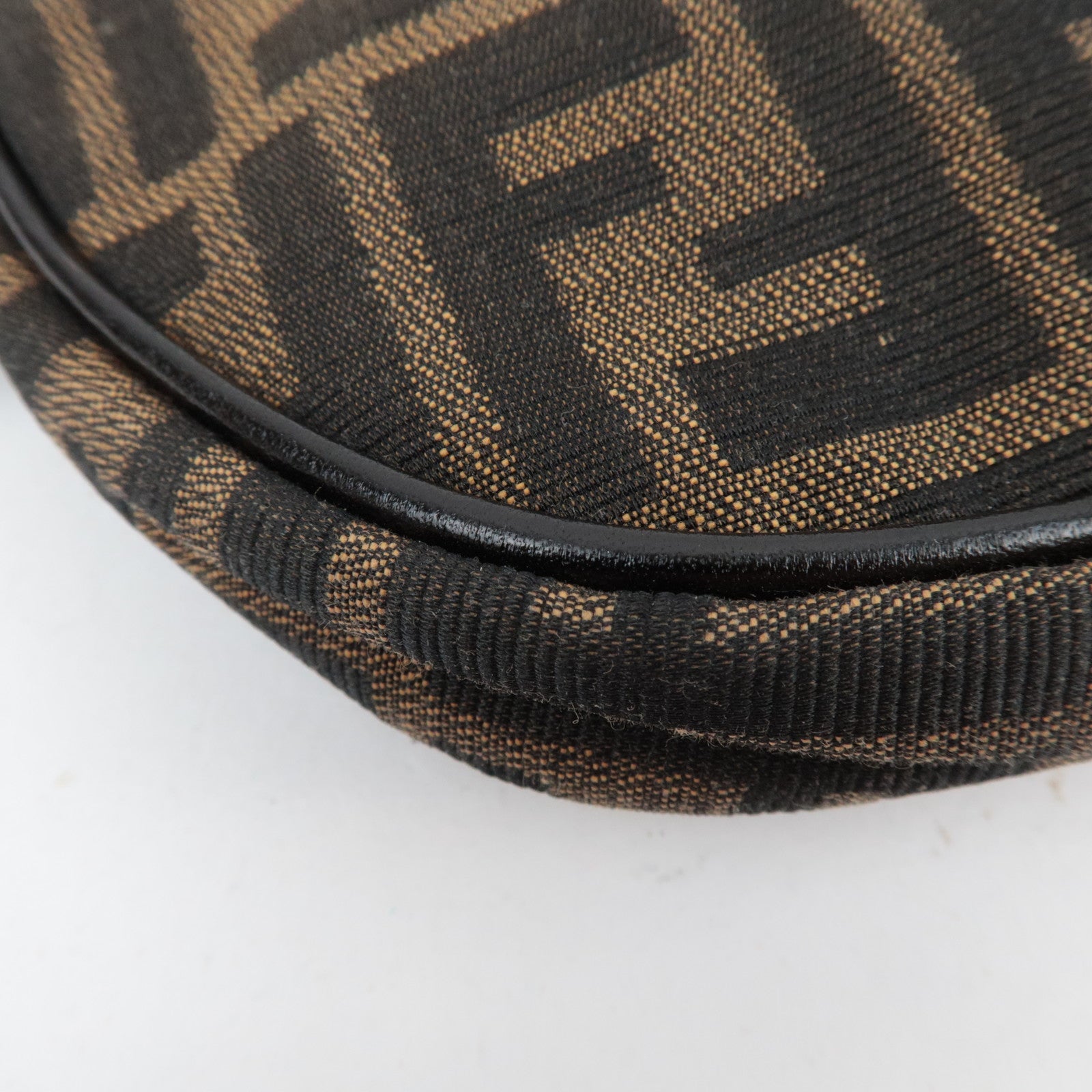 FENDI Zucca Canvas Leather Shoulder Bag 8BR133