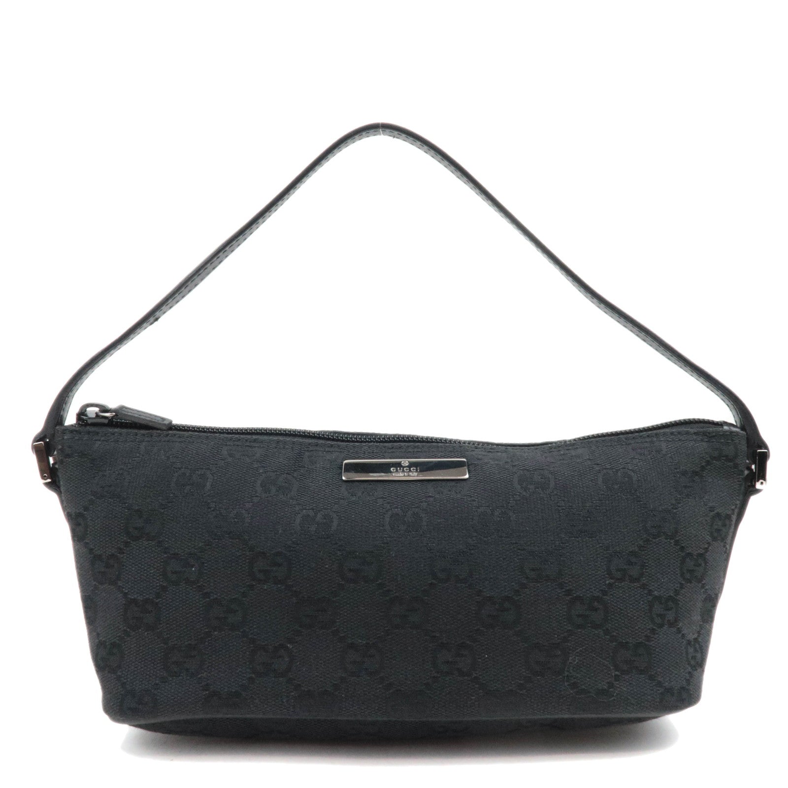 GUCCI Boat Bag GG Canvas Leather Black 0719885406