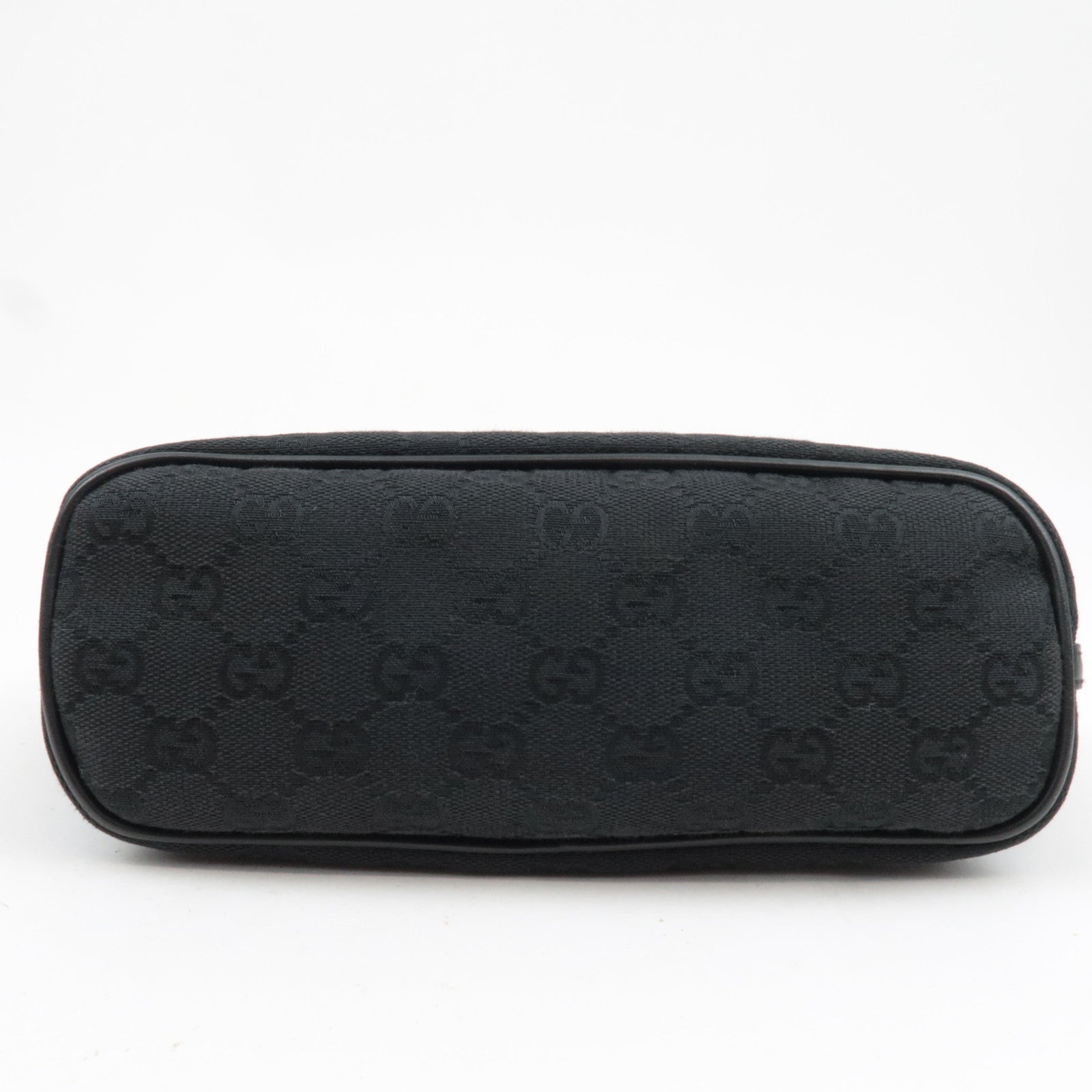 GUCCI Boat Bag GG Canvas Leather Black 07198