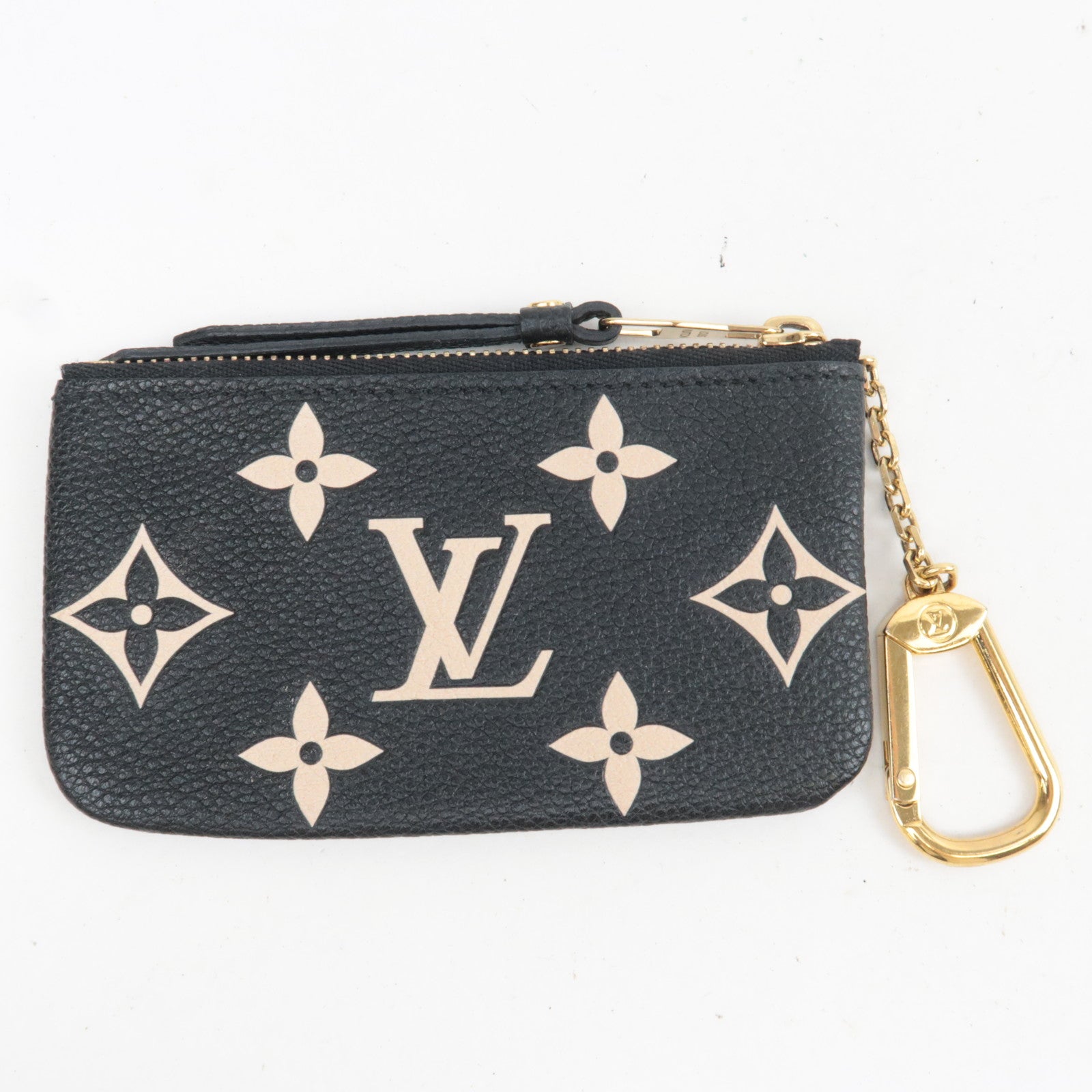 Louis Vuitton Bicolor Monogram Empreinte Pochette Cles Coin Case Noir M80885