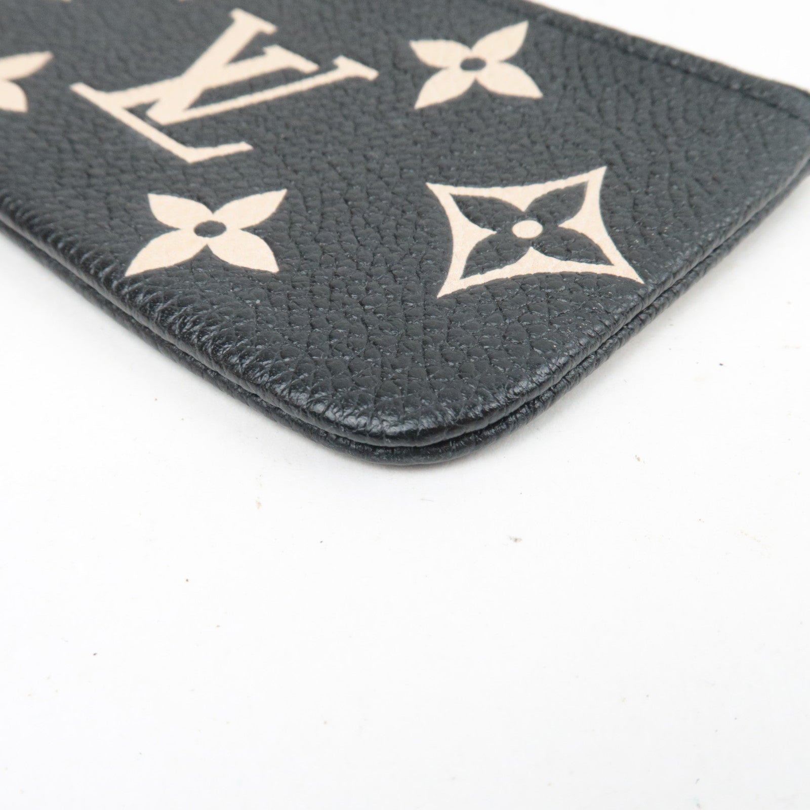 Louis Vuitton Bicolor Monogram Empreinte Pochette Cles Coin Case Noir M80885