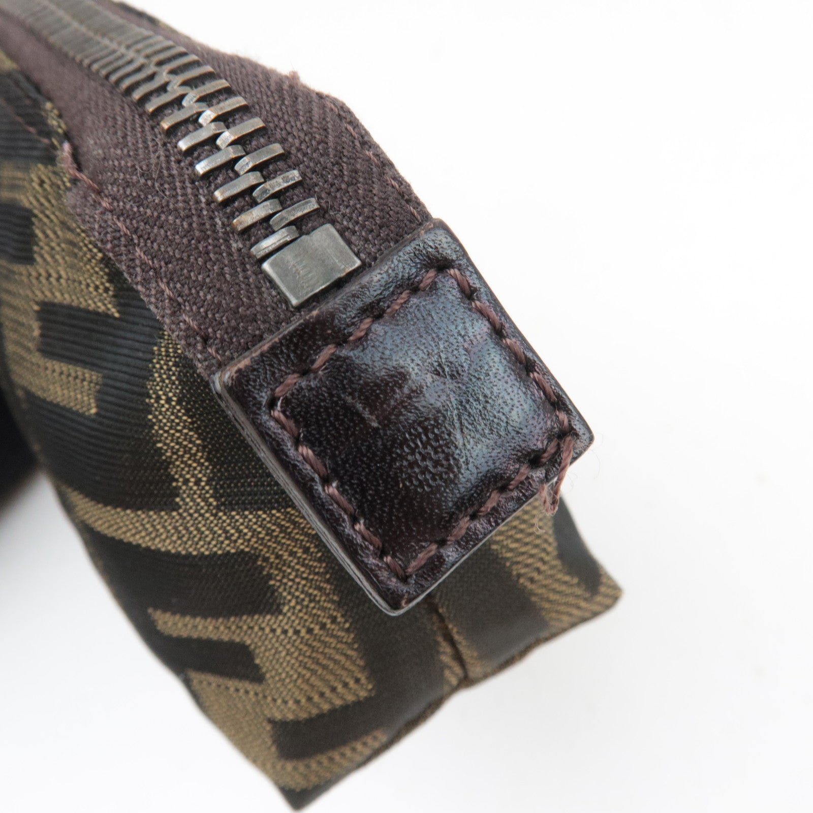 FENDI Zucca Canvas Leather Mini Pouch 7N0004