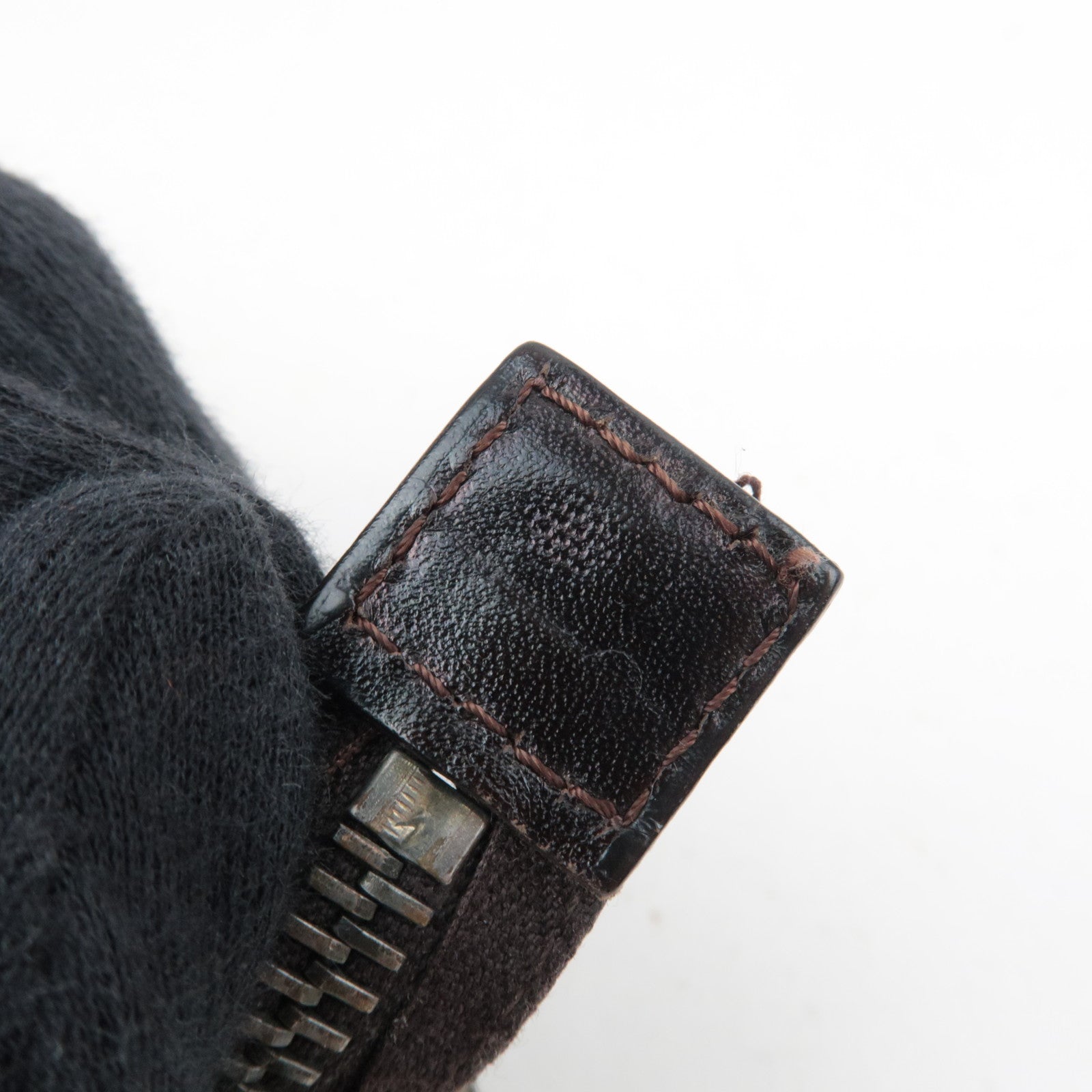 FENDI Zucca Canvas Leather Mini Pouch 7N0004