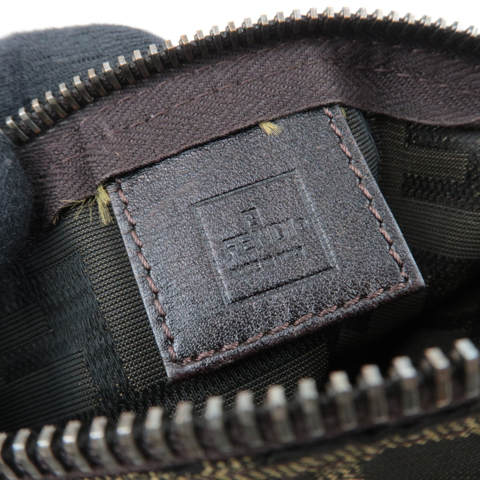 FENDI Zucca Canvas Leather Mini Pouch 7N0004