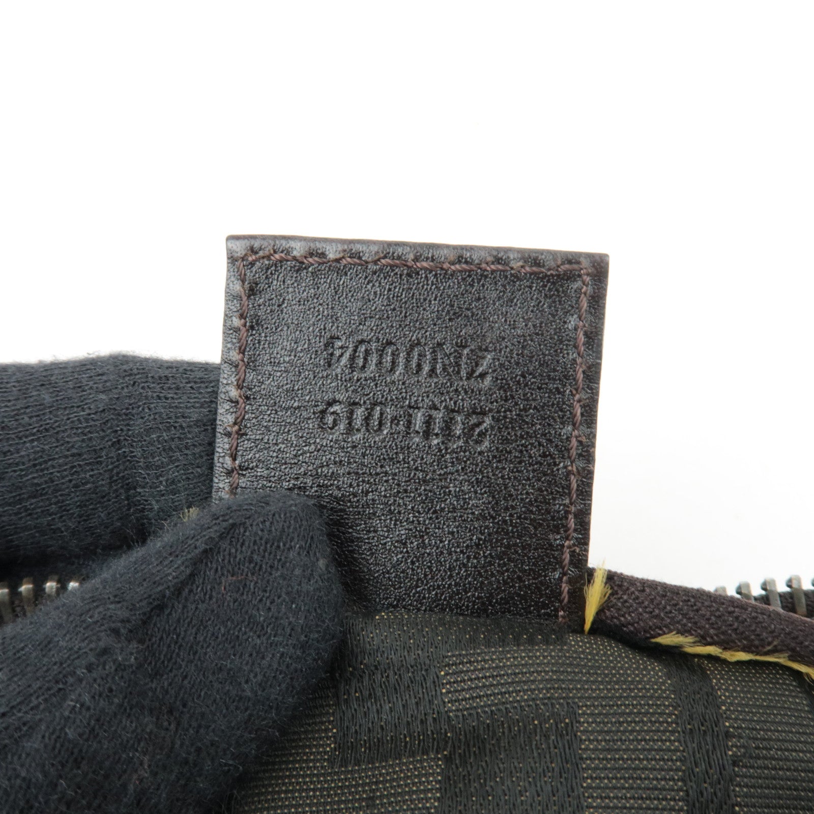 FENDI Zucca Canvas Leather Mini Pouch 7N0004