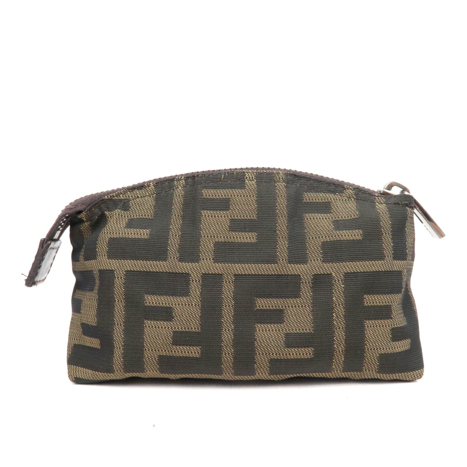 FENDI Zucca Canvas Leather Mini Pouch 7N0004