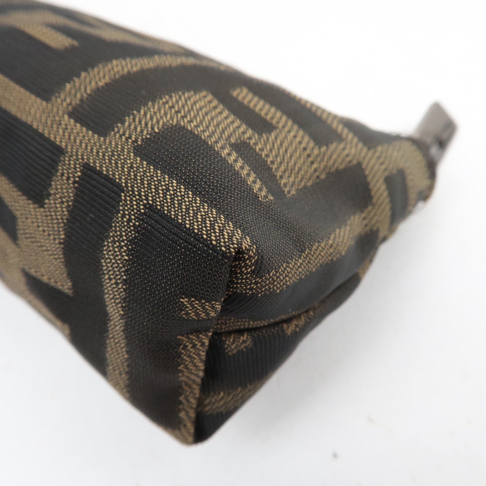 FENDI Zucca Canvas Leather Mini Pouch 7N0004