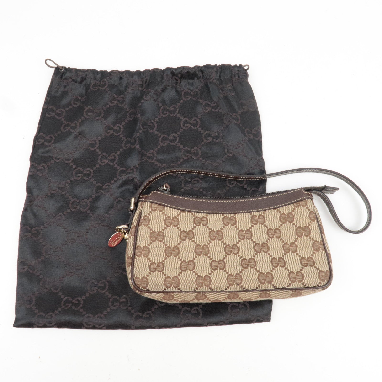 GUCCI Small Shoulder Bag GG Canvas Leather Beige 154432