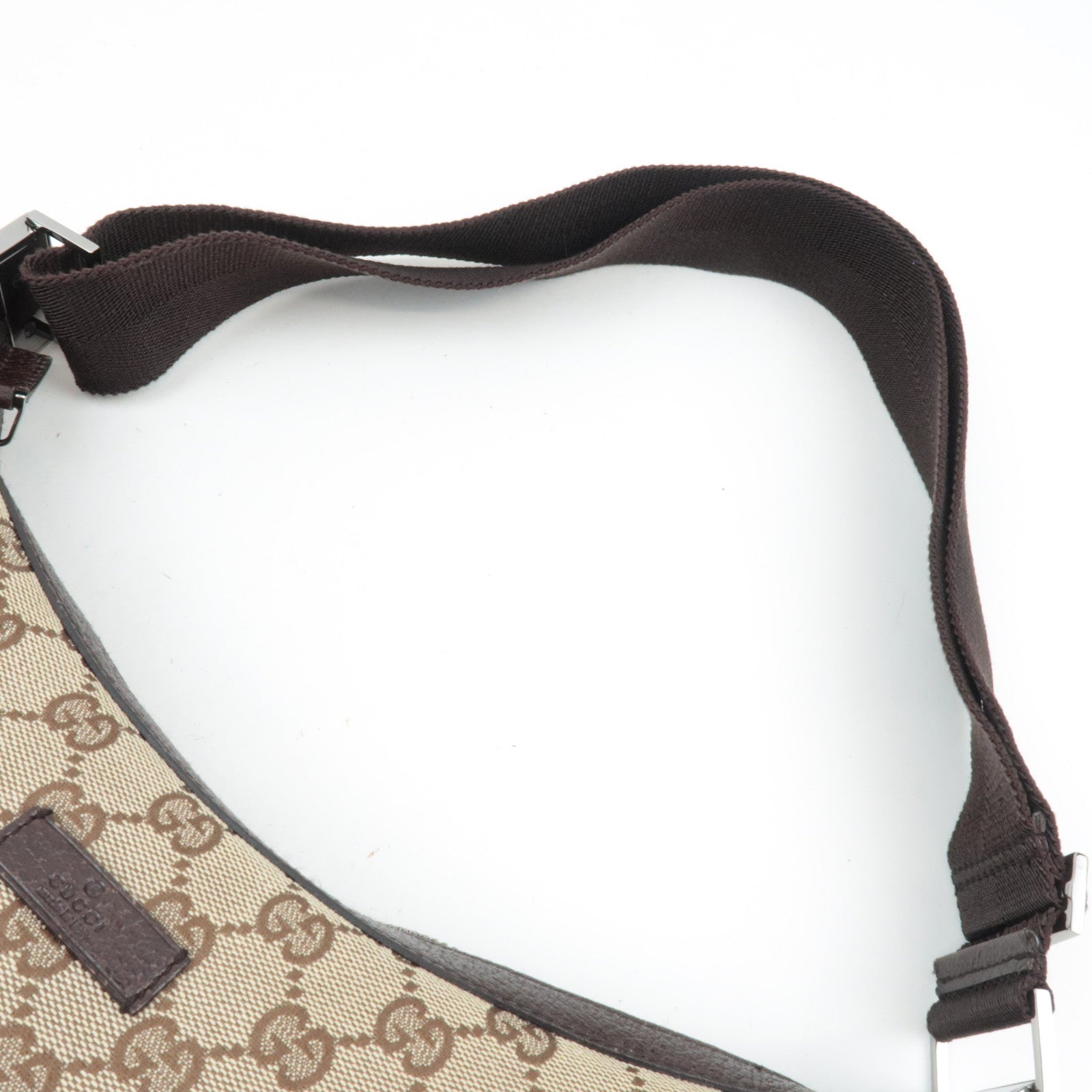 GUCCI Shoulder Bag GG Canvas Leather Beige Brown 35098