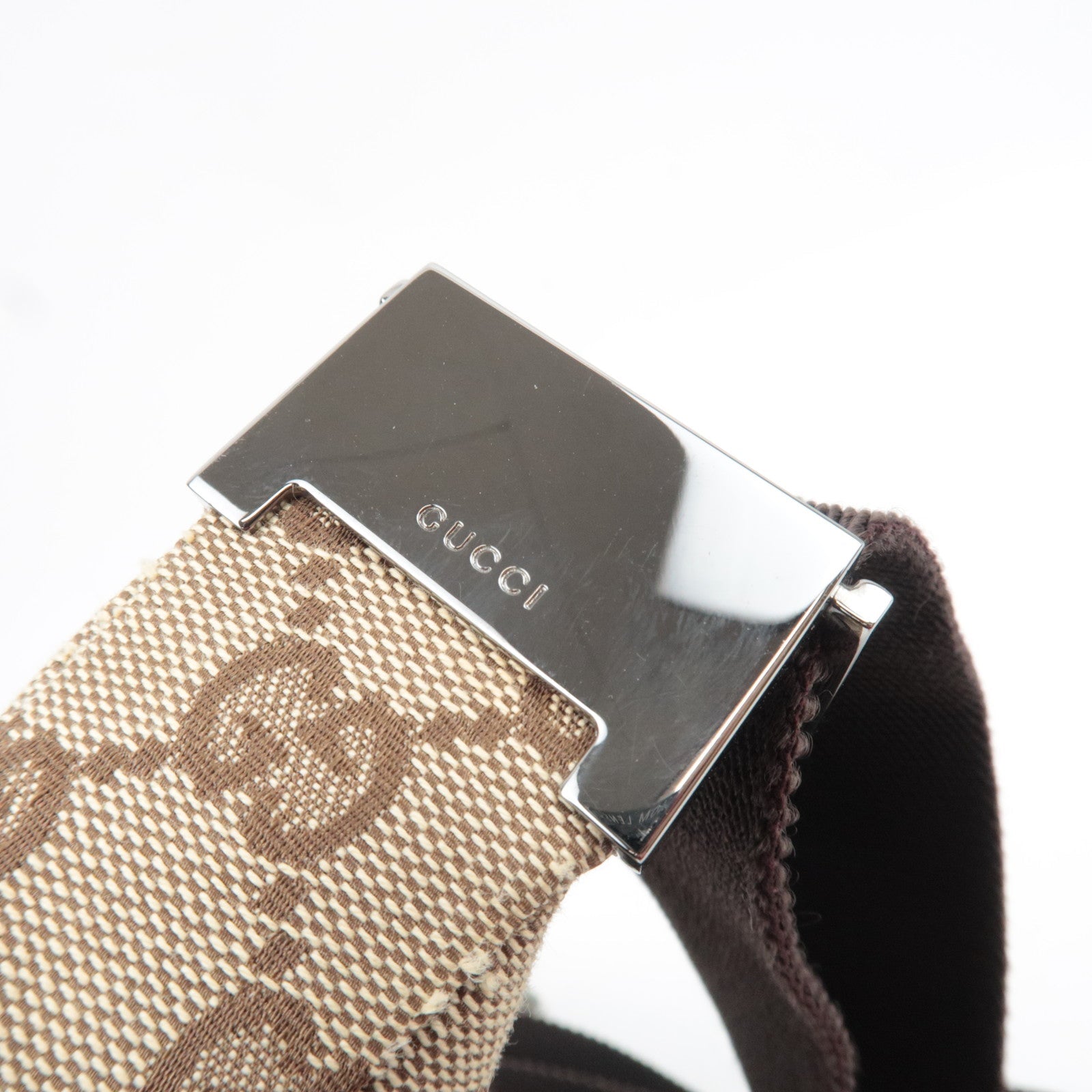 GUCCI Shoulder Bag GG Canvas Leather Beige Brown 35098