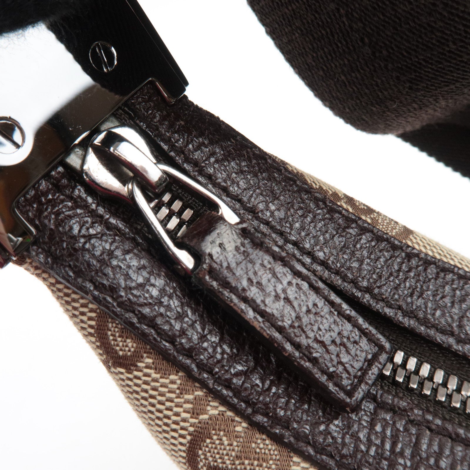 GUCCI Shoulder Bag GG Canvas Leather Beige Brown 35098