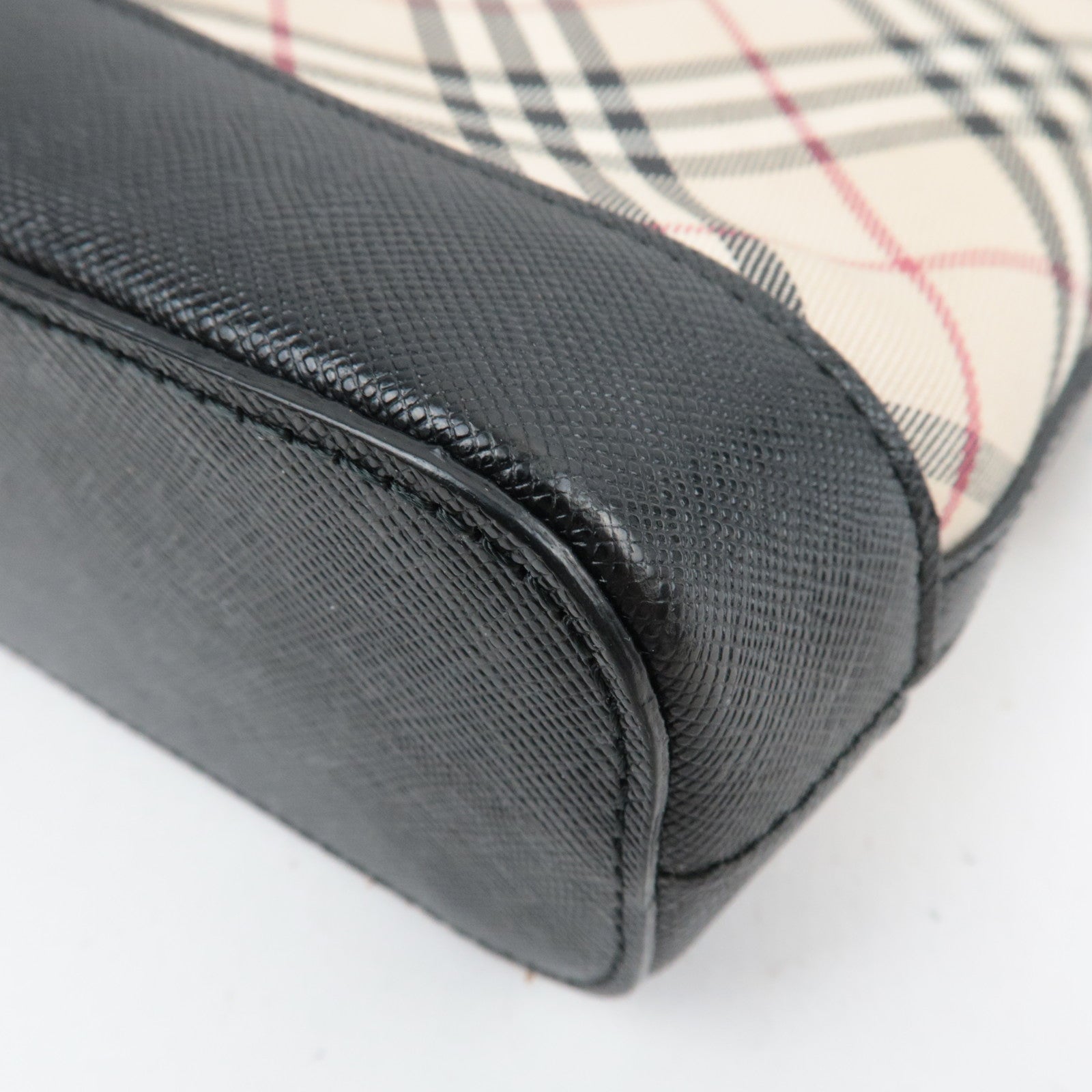 BURBERRY Nova Plaid Canvas Leather Shoulder Bag