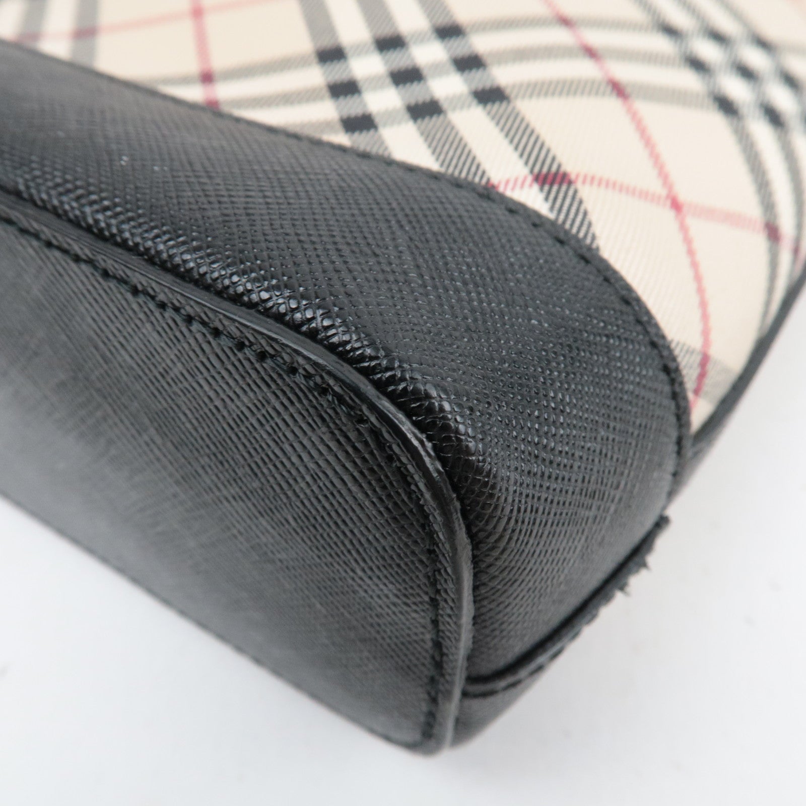 BURBERRY Nova Plaid Canvas Leather Shoulder Bag