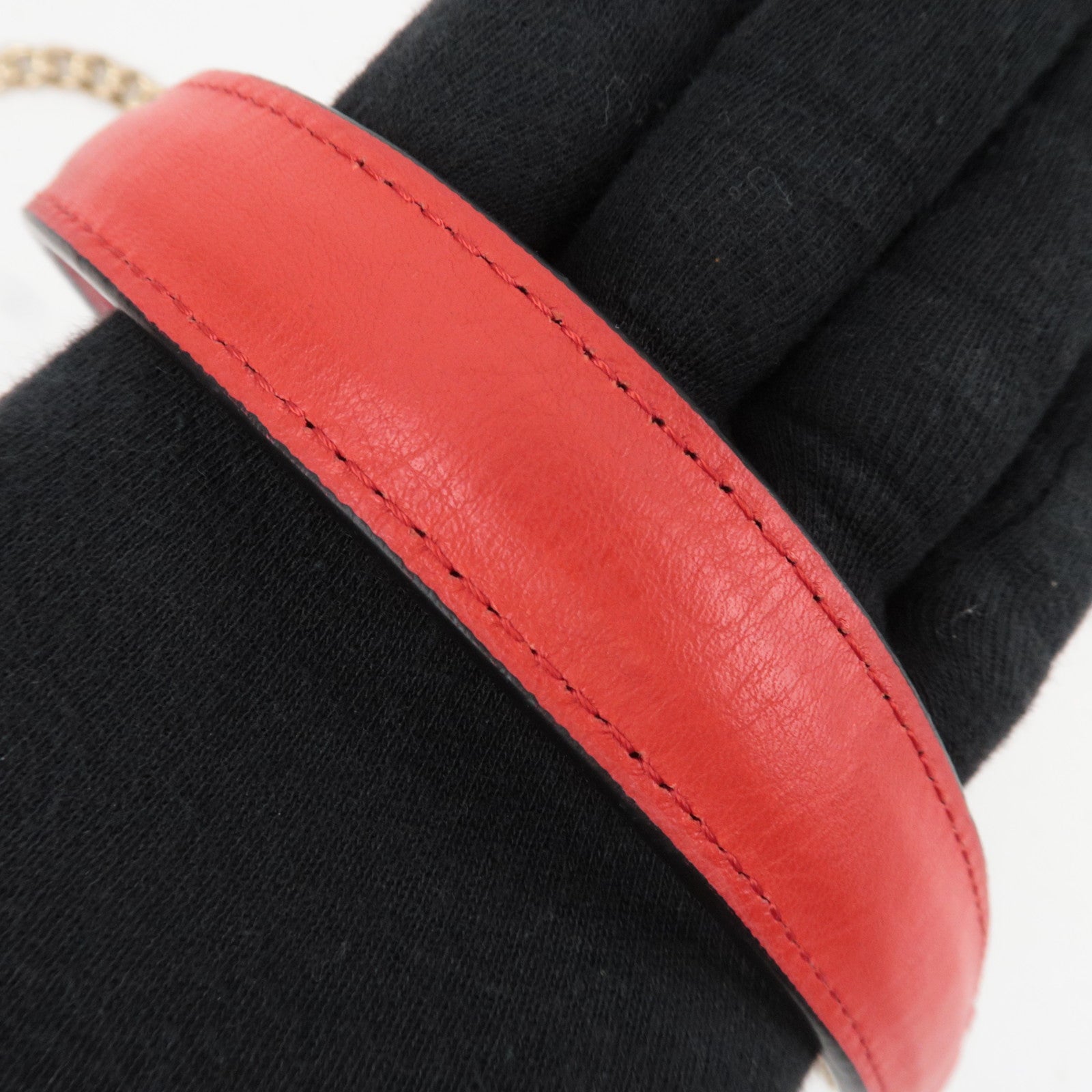 LOEWE Anagram Avenue Leather Chain Shoulder Bag Red